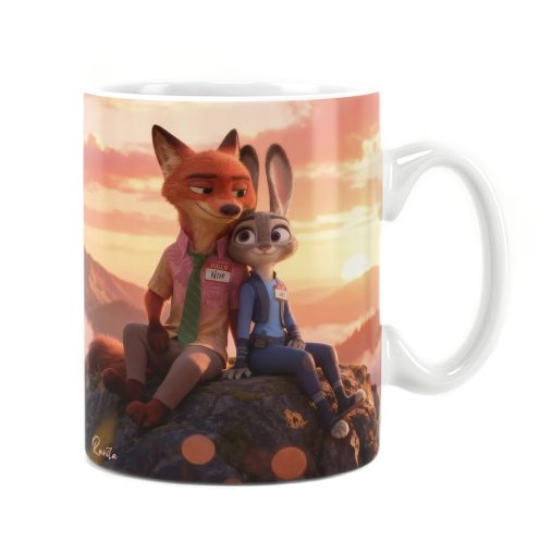 ماگ راویتا طرح زوتوپیا عاشقانه دونفره - Zootopia کد 3758