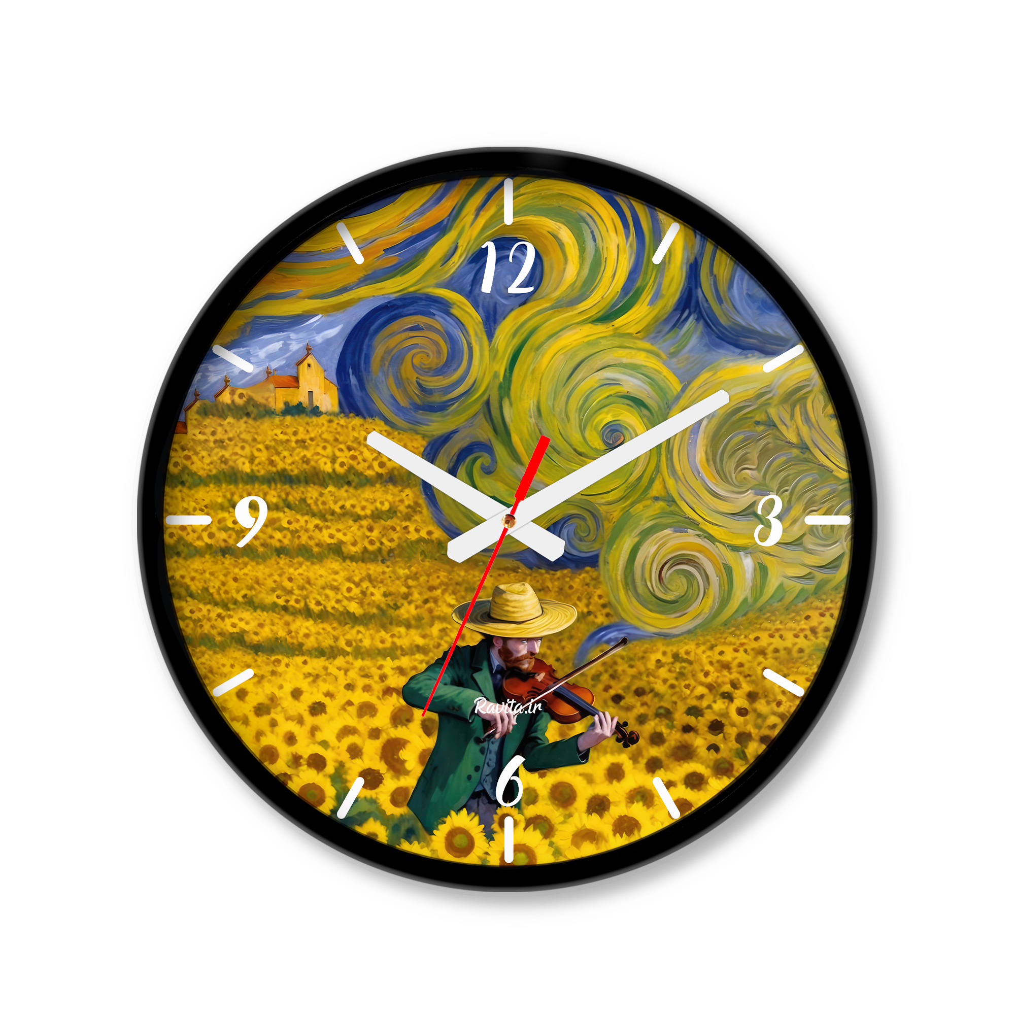 ساعت رومیزی دیواری راویتا طرح مزرعه آفتابگردان به سبک ون گوک - Van Gogh کد 3839 ساعت رومیزی دیواری راویتا طرح مزرعه آفتابگردان به سبک ون گوک - Van Gogh کد 3839