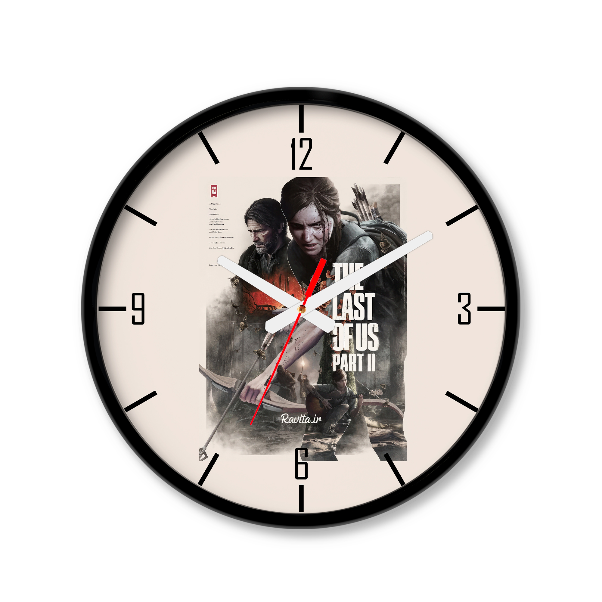 ساعت دیواری کوچک راویتا طرح لست اف اس 2 - Last Of us کد 3729 ساعت دیواری کوچک راویتا طرح لست اف اس 2 - Last Of us کد 3729