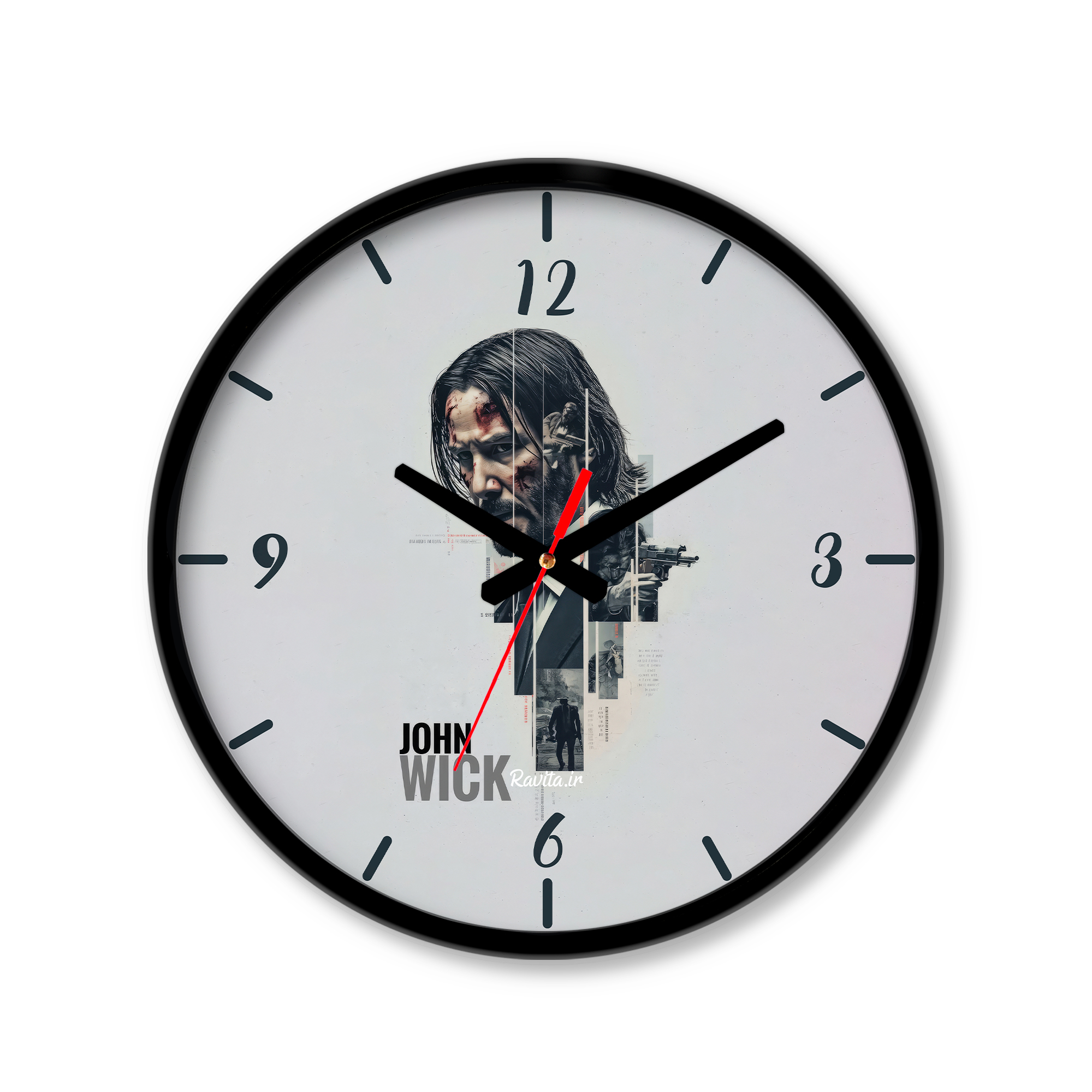 ساعت دیواری رومیزی دیواری راویتا طرح جان ویک - John wick کد 3741 ساعت دیواری رومیزی دیواری راویتا طرح جان ویک - John wick کد 3741