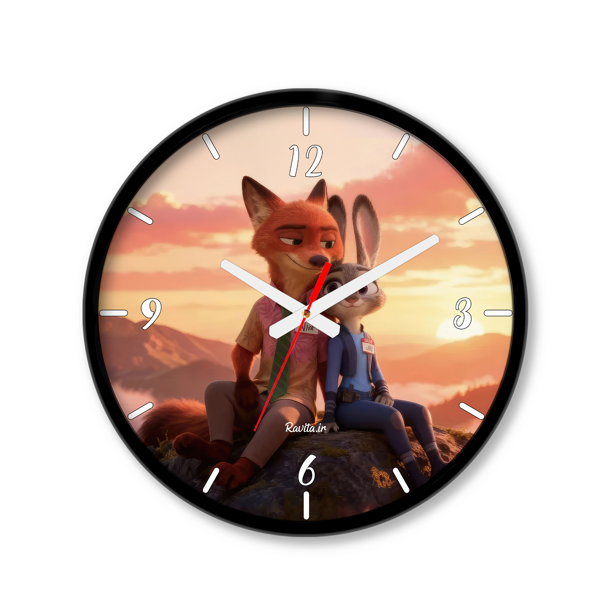 ساعت رومیزی دیواری راویتا طرح زوتوپیا عاشقانه دونفره - Zootopia کد 3758 ساعت رومیزی دیواری راویتا طرح زوتوپیا عاشقانه دونفره - Zootopia کد 3758