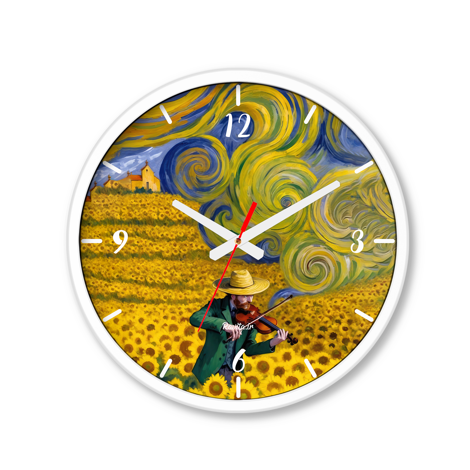 ساعت رومیزی دیواری راویتا طرح مزرعه آفتابگردان به سبک ون گوک - Van Gogh کد 3839 ساعت رومیزی دیواری راویتا طرح مزرعه آفتابگردان به سبک ون گوک - Van Gogh کد 3839