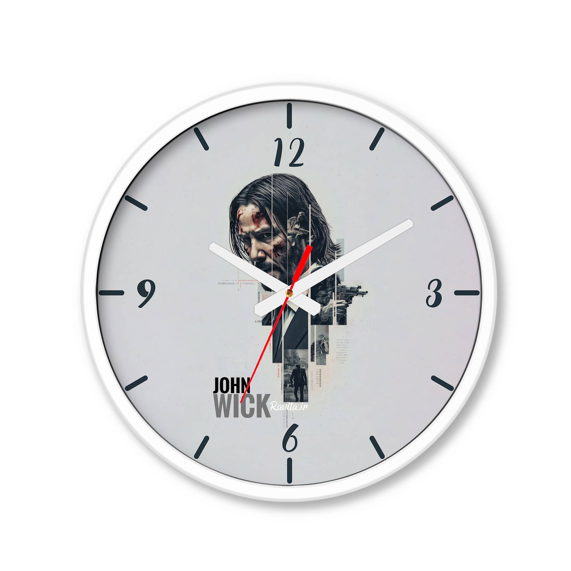 ساعت دیواری رومیزی دیواری راویتا طرح جان ویک - John wick کد 3741 ساعت دیواری رومیزی دیواری راویتا طرح جان ویک - John wick کد 3741