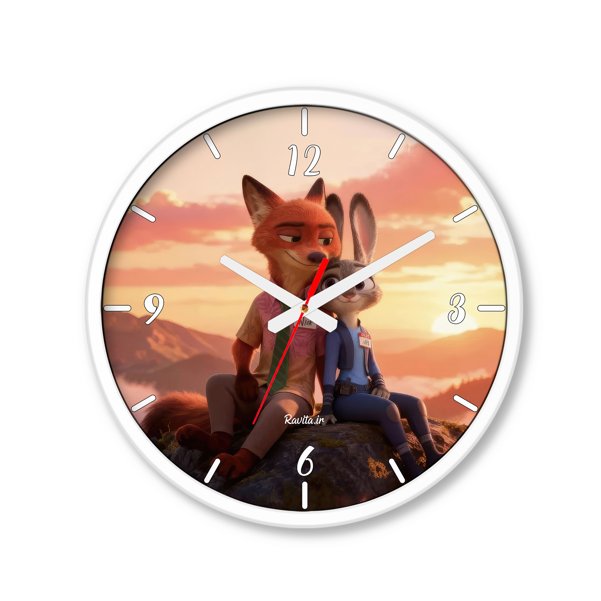 ساعت رومیزی دیواری راویتا طرح زوتوپیا عاشقانه دونفره - Zootopia کد 3758 ساعت رومیزی دیواری راویتا طرح زوتوپیا عاشقانه دونفره - Zootopia کد 3758
