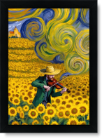 تابلو تکی راویتا طرح مزرعه آفتابگردان به سبک ون گوک – Van Gogh کد 3839