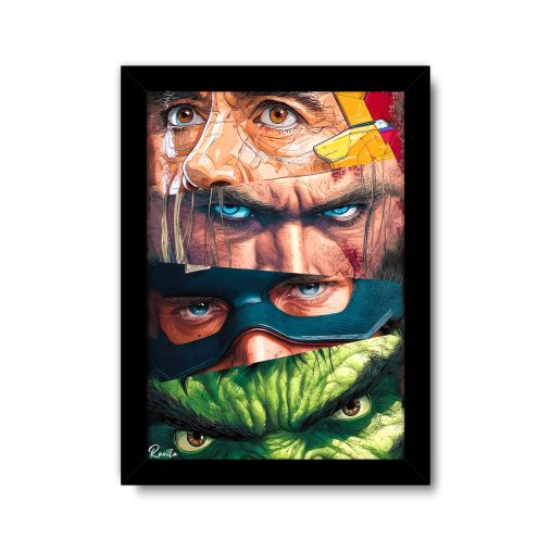 تابلو تکی راویتا طرح ابرقهرمانان مارول - Marvel Superheroes Iron Man,Thor, Captain America & Hulk کد 3899