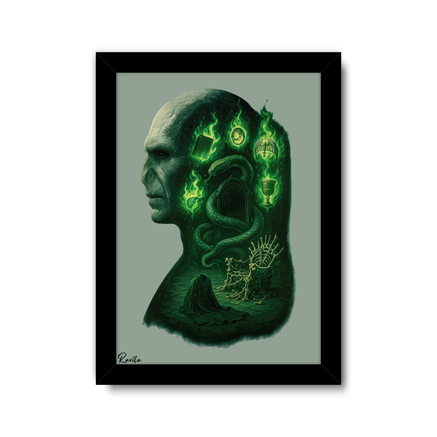 تابلو تکی راویتا طرح لردولدمورت و هفت هورکراکس - Lord Voldemort and the Seven Horcruxes کد 3852 تابلو تکی راویتا طرح لردولدمورت و هفت هورکراکس - Lord Voldemort and the Seven Horcruxes کد 3852