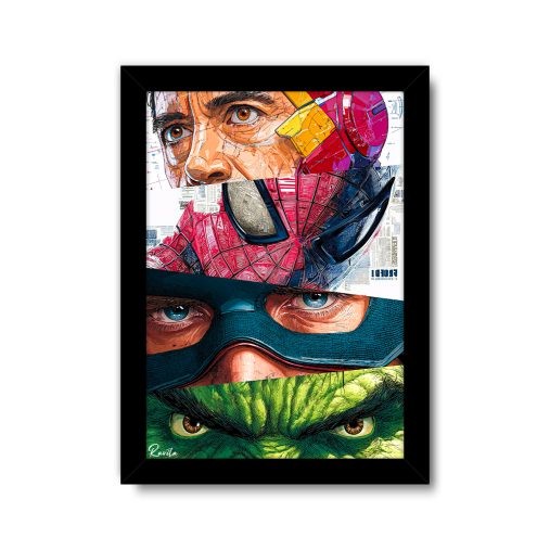 تابلو تکی راویتا طرح ابرقهرمانان مارول - Marvel Superheroes Iron Man,Spider-Man,Captain America & Hulk کد 3899