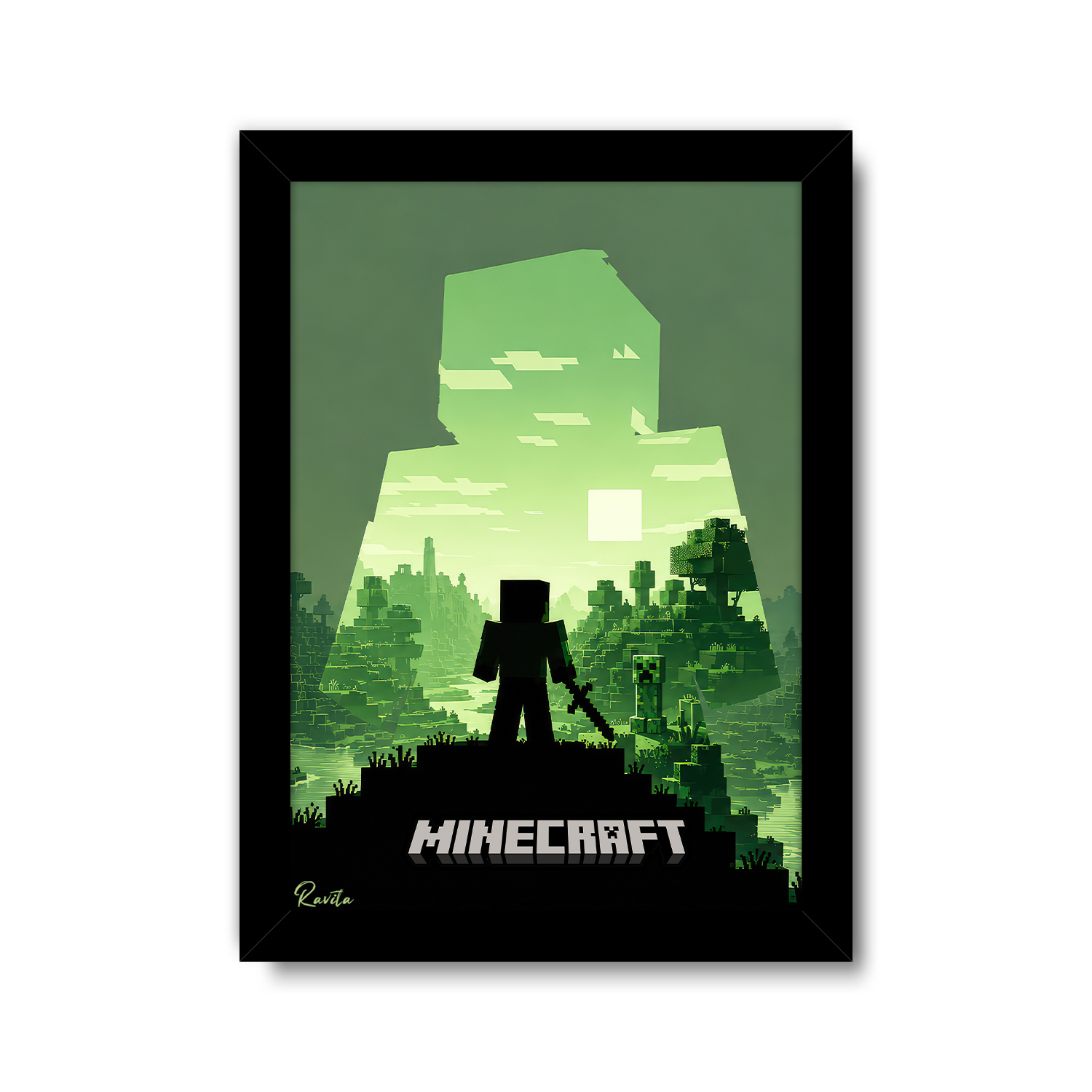 تابلو تکی راویتا طرح ماینکرفت استیو و کریپر- Minecraft Steve & Creeper کد 3916 تابلو تکی راویتا طرح ماینکرفت استیو و کریپر- Minecraft Steve & Creeper کد 3916