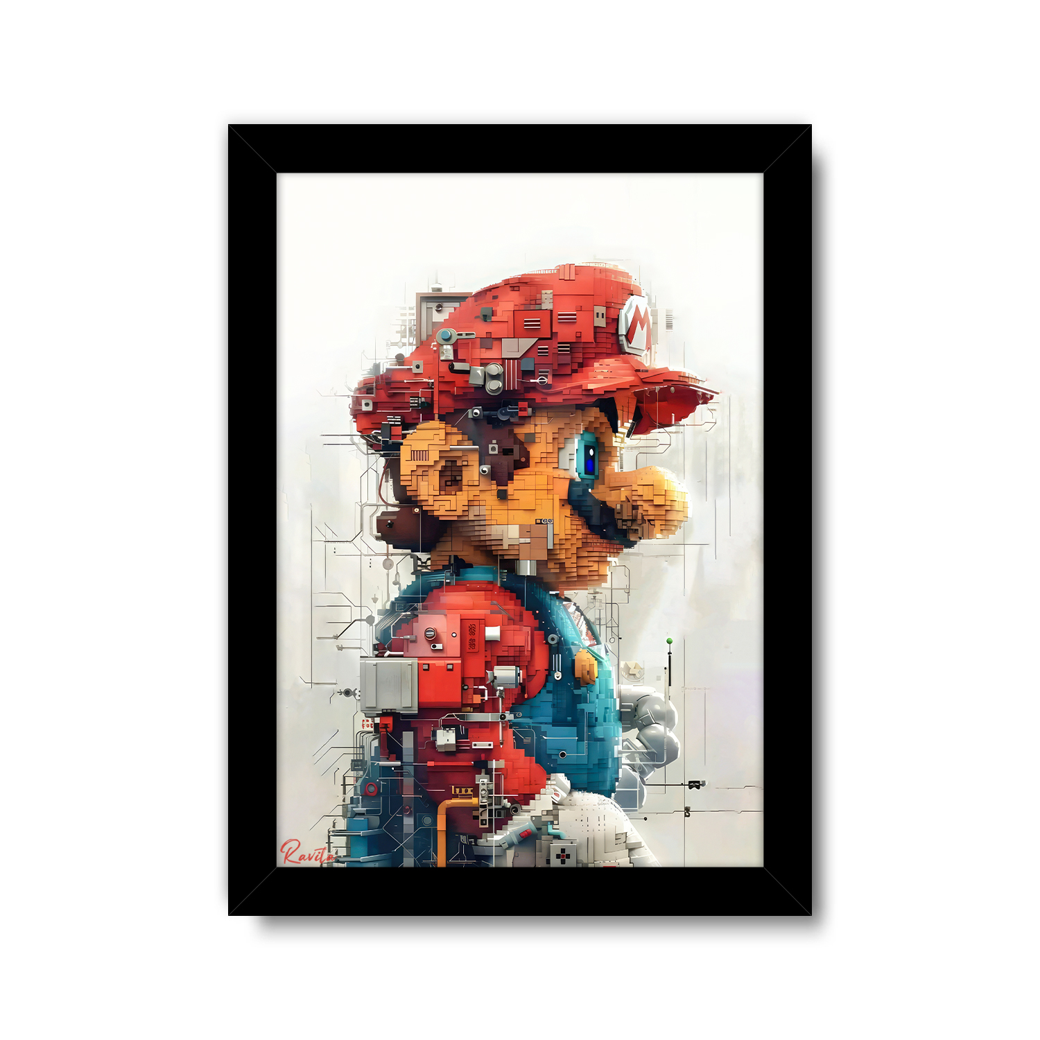 تابلو تکی راویتا طرح سوپرماریو - Super Mario کد 3917 تابلو تکی راویتا طرح سوپرماریو - Super Mario کد 3917