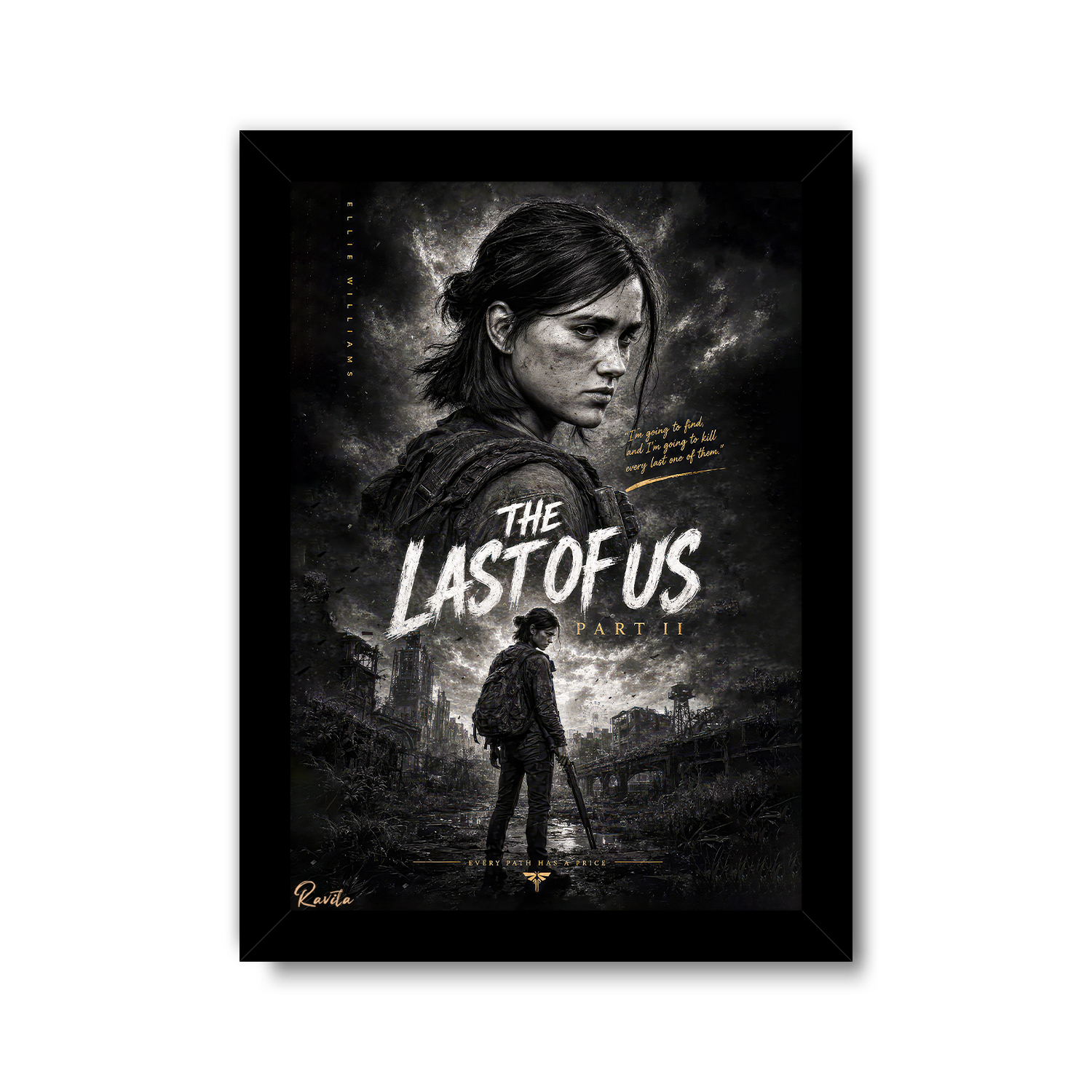 تابلو تکی راویتا طرح الی آخرین بازمانده ۲ - Ellie The Last of Us کد 3928 تابلو تکی راویتا طرح الی آخرین بازمانده ۲ - Ellie The Last of Us کد 3928