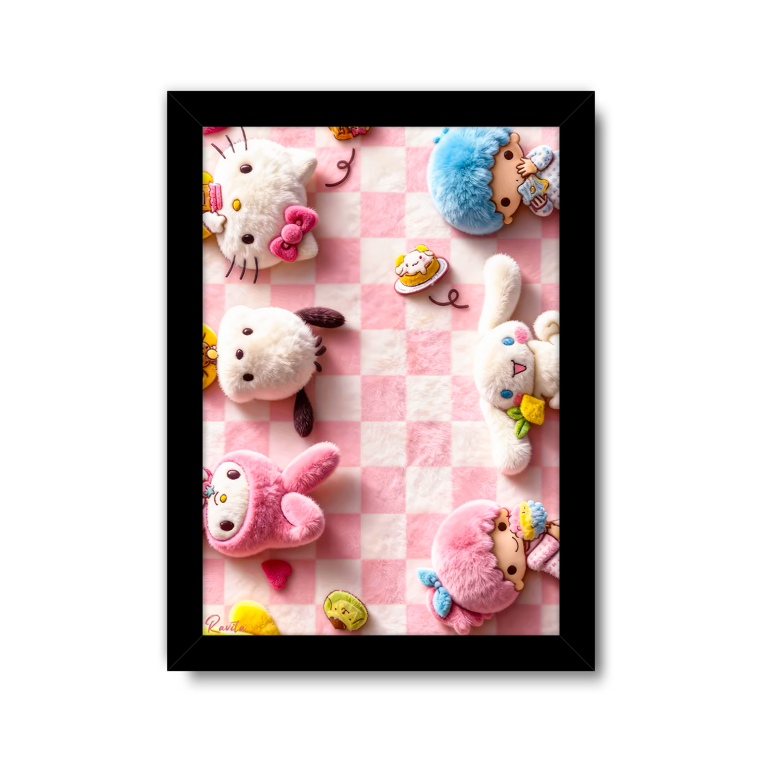 تابلو تکی راویتا طرح هلو کیتی و دوستان - Hello Kitty & Friends کد 3953 تابلو تکی راویتا طرح هلو کیتی و دوستان - Hello Kitty & Friends کد 3953