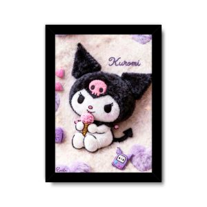 ساعت دیواری بزرگ راویتا طرح کرومی با بستنی - Kuromi with Ice Cream کد 3954 ساعت دیواری بزرگ راویتا طرح کرومی با بستنی - Kuromi with Ice Cream کد 3954