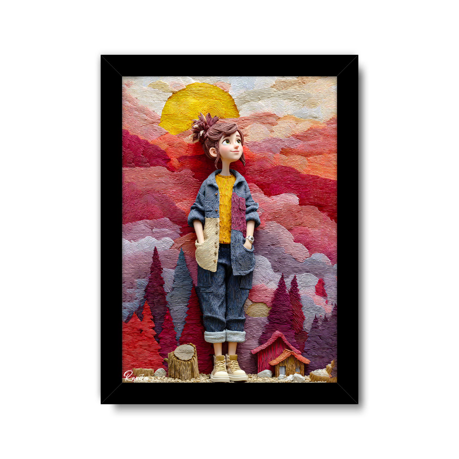 تابلو تکی راویتا طرح دختر در غروب جنگل رنگی - Girl in a Colorful Forest Sunset کد 3955 تابلو تکی راویتا طرح دختر در غروب جنگل رنگی - Girl in a Colorful Forest Sunset کد 3955