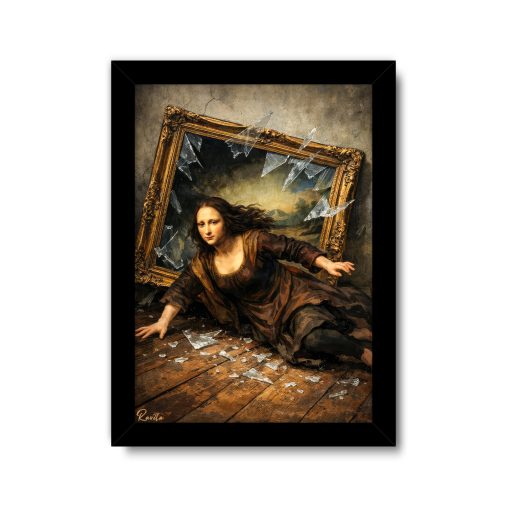 تابلو تکی راویتا طرح مونالیزا در قاب شکسته - Mona Lisa in a Broken Frame کد 3956