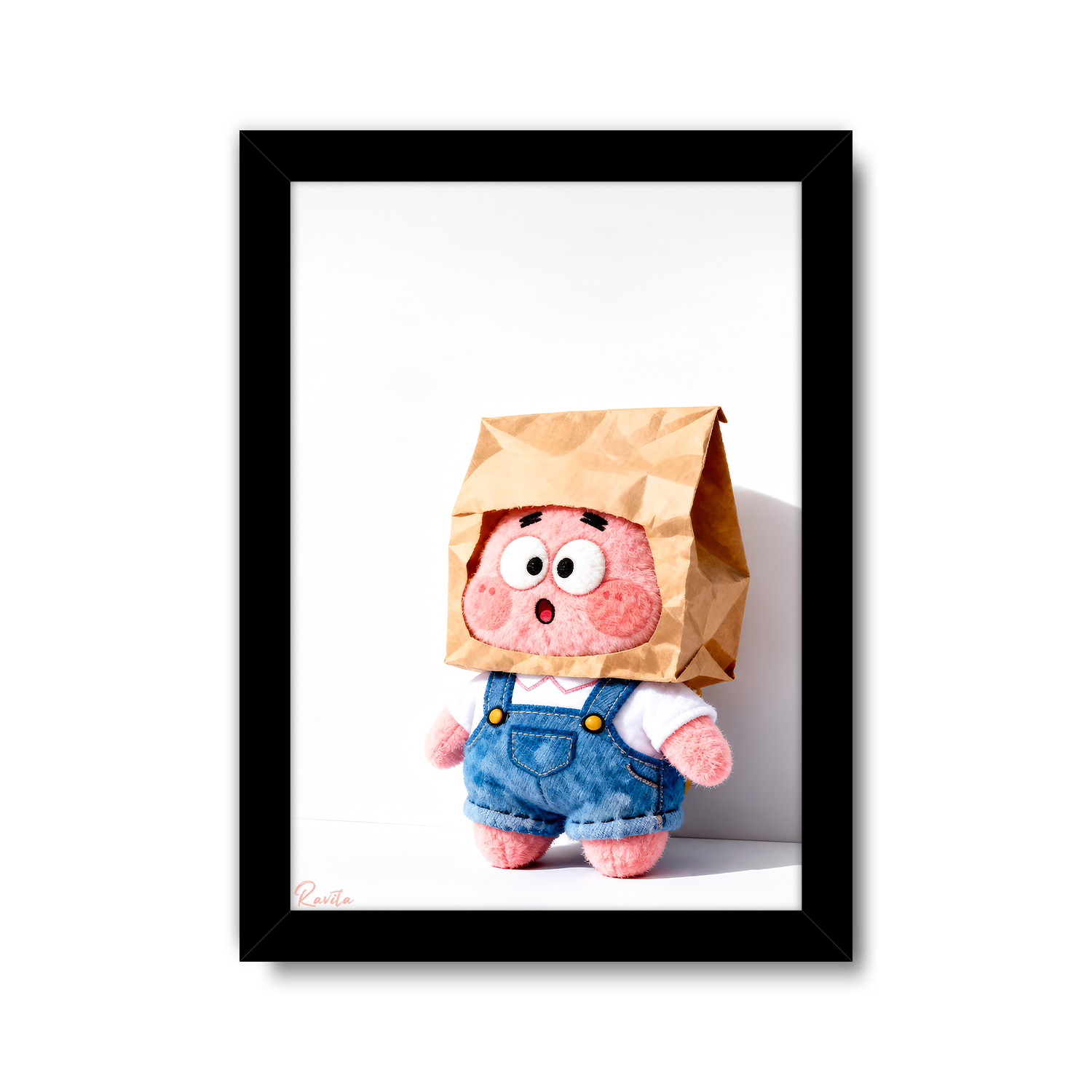 تابلو تکی راویتا طرح پاتریک با پاکت کاغذی - Patrick with a Paper Bag کد 3957 تابلو تکی راویتا طرح پاتریک با پاکت کاغذی - Patrick with a Paper Bag کد 3957