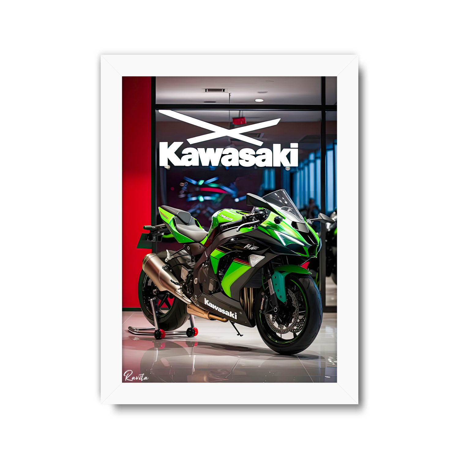 تابلو تکی راویتا طرح کاوازاکی نینجا - Kawasaki Ninja H2R کد 3875 تابلو تکی راویتا طرح کاوازاکی نینجا - Kawasaki Ninja H2R کد 3875
