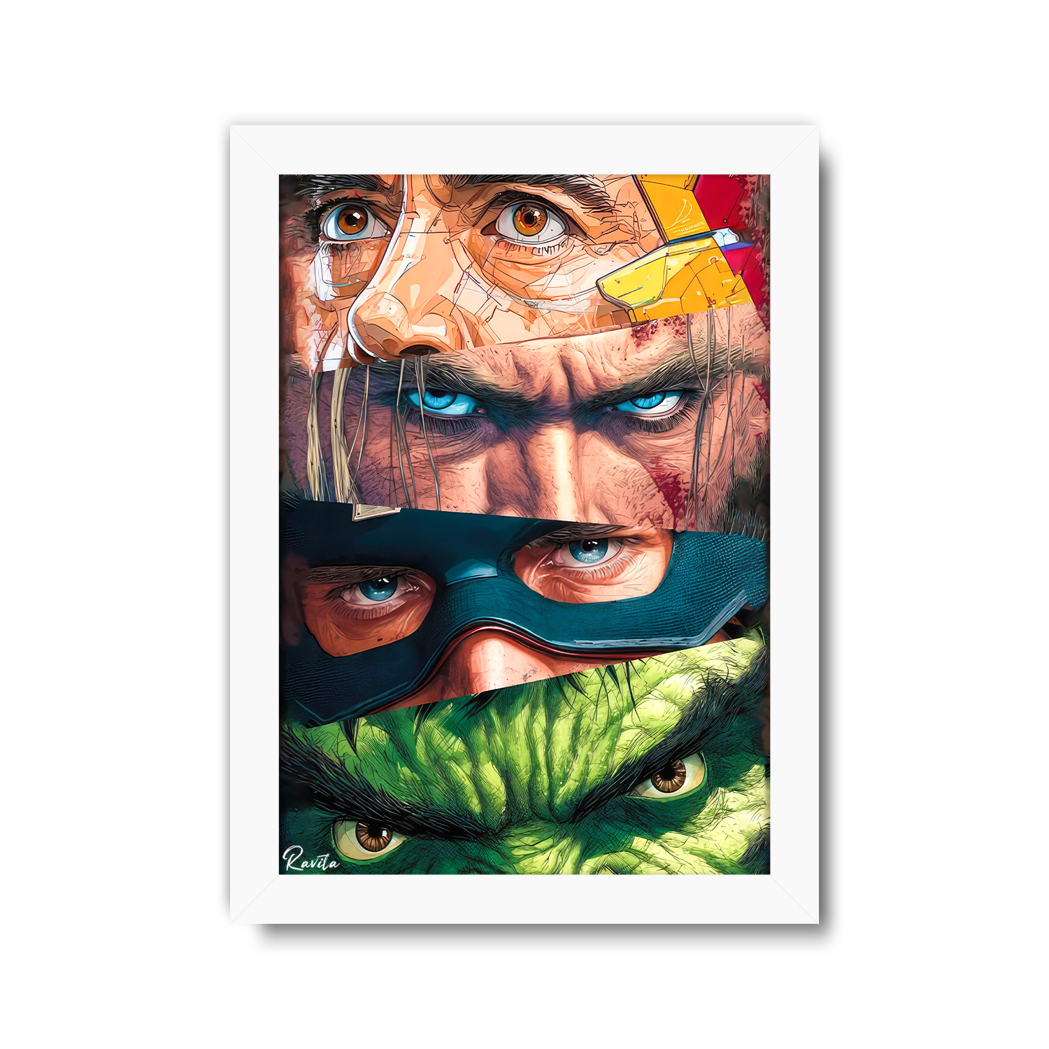 تابلو تکی راویتا طرح ابرقهرمانان مارول - Marvel Superheroes Iron Man,Thor, Captain America & Hulk کد 3899 تابلو تکی راویتا طرح ابرقهرمانان مارول - Marvel Superheroes Iron Man,Thor, Captain America & Hulk کد 3899