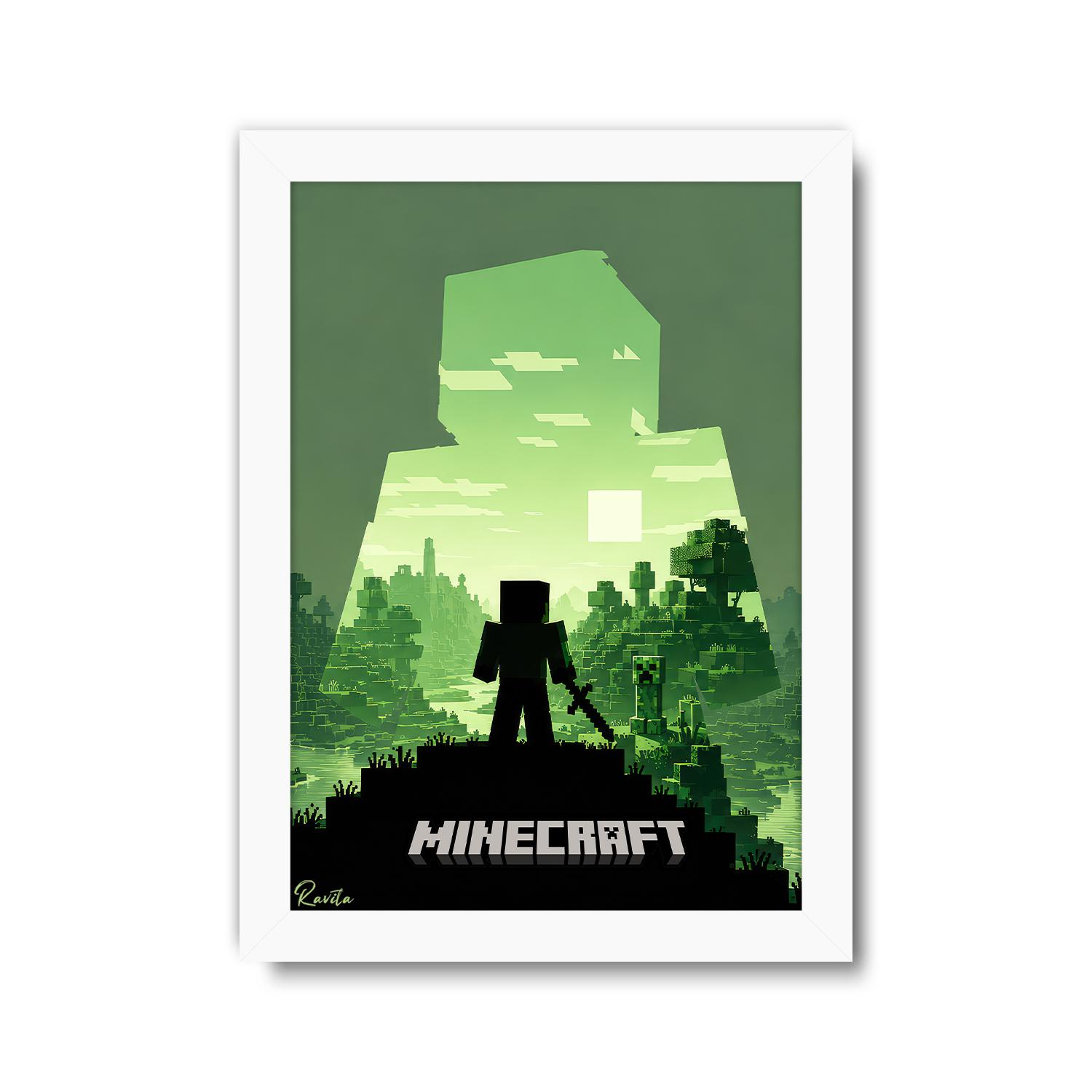 تابلو تکی راویتا طرح ماینکرفت استیو و کریپر- Minecraft Steve & Creeper کد 3916 تابلو تکی راویتا طرح ماینکرفت استیو و کریپر- Minecraft Steve & Creeper کد 3916