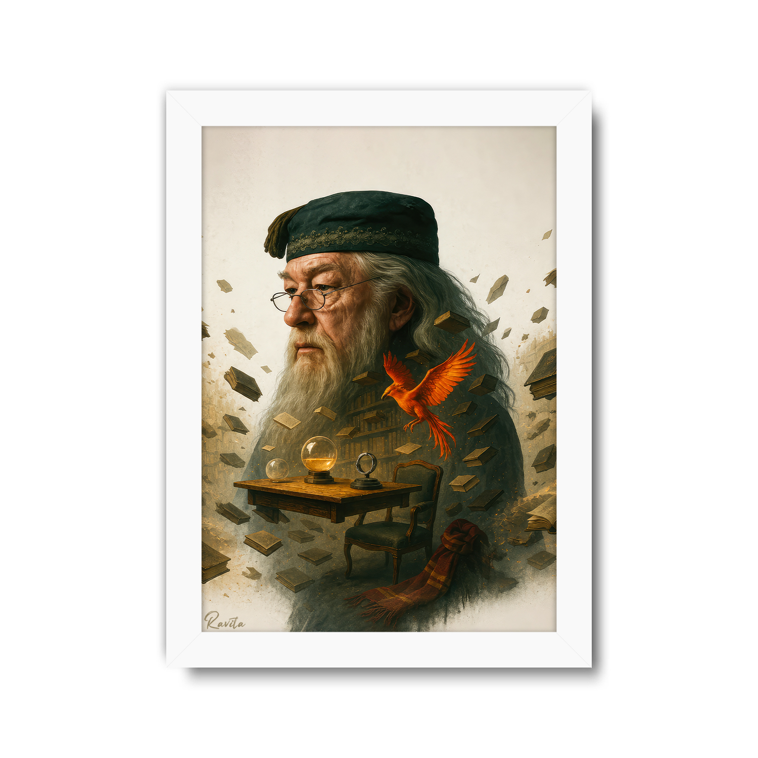 تابلو تکی راویتا طرح آلبوس دامبلدور و ققنوس - Dumbledore and the Phoenix کد 3854 تابلو تکی راویتا طرح آلبوس دامبلدور و ققنوس - Dumbledore and the Phoenix کد 3854
