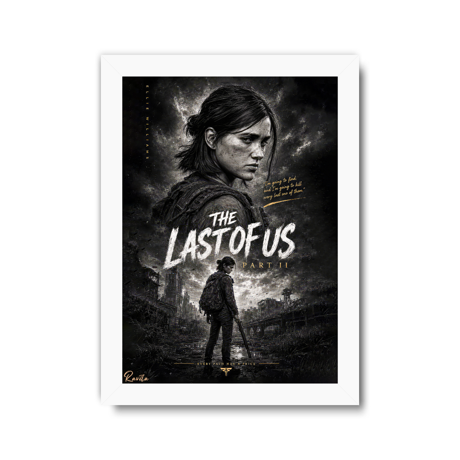 تابلو تکی راویتا طرح الی آخرین بازمانده ۲ - Ellie The Last of Us کد 3928 تابلو تکی راویتا طرح الی آخرین بازمانده ۲ - Ellie The Last of Us کد 3928