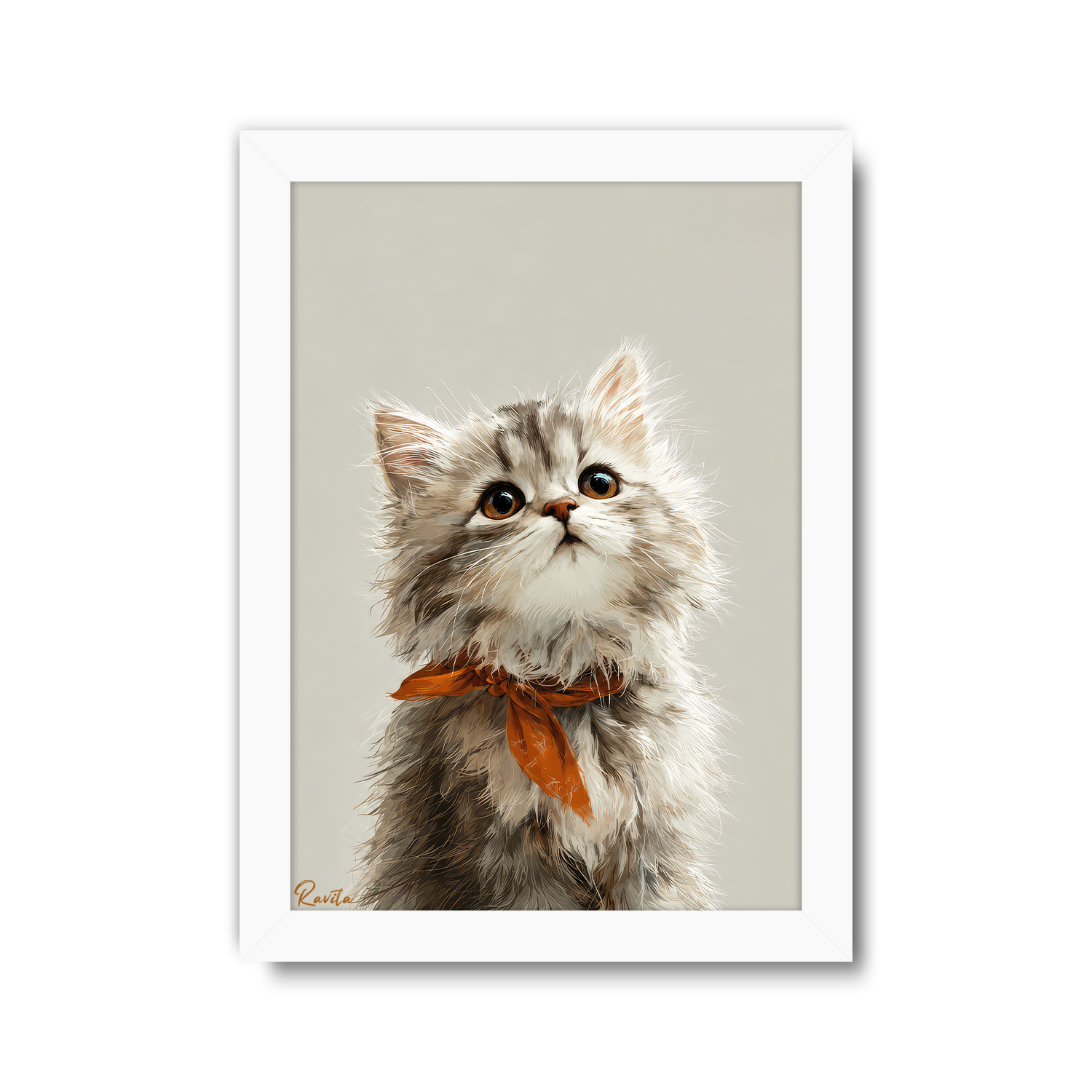 تابلو تکی راویتا طرح گربه پشمالو با پاپیون نارنجی - Fluffy Cat with Orange Bow کد 3937 تابلو تکی راویتا طرح گربه پشمالو با پاپیون نارنجی - Fluffy Cat with Orange Bow کد 3937