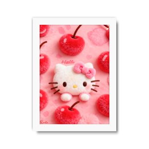 ساعت دیواری بزرگ راویتا طرح هلو کیتی و گیلاسهای صورتی - Hello Kitty & Pink Cherries کد 3948 ساعت دیواری بزرگ راویتا طرح هلو کیتی و گیلاسهای صورتی - Hello Kitty & Pink Cherries کد 3948