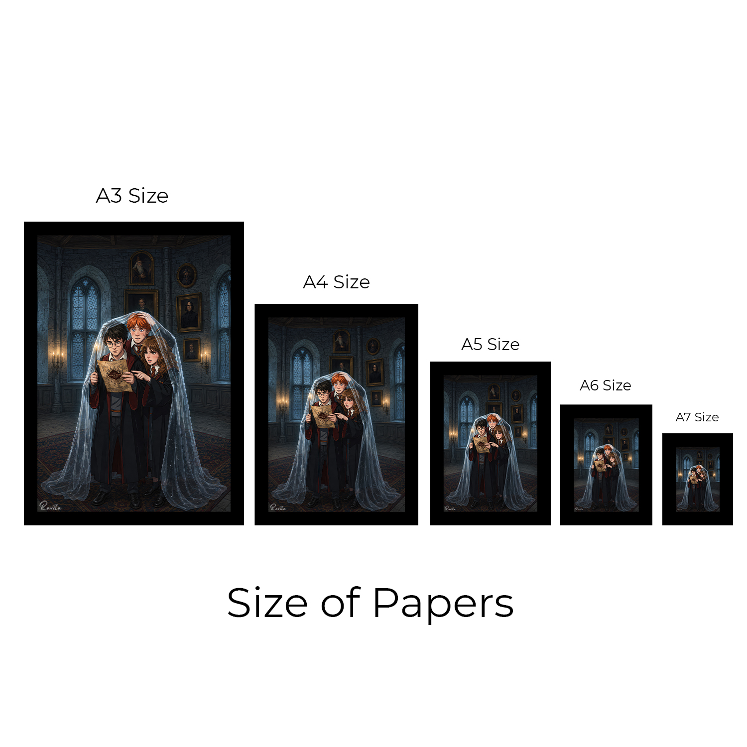 تابلو تکی راویتا طرح هری پاتر، رون و هرماینی زیر شنل نامرئی - Harry Potter, Ron & Hermione Beneath the Invisibility Cloak کد 3848 تابلو تکی راویتا طرح هری پاتر، رون و هرماینی زیر شنل نامرئی - Harry Potter, Ron & Hermione Beneath the Invisibility Cloak کد 3848