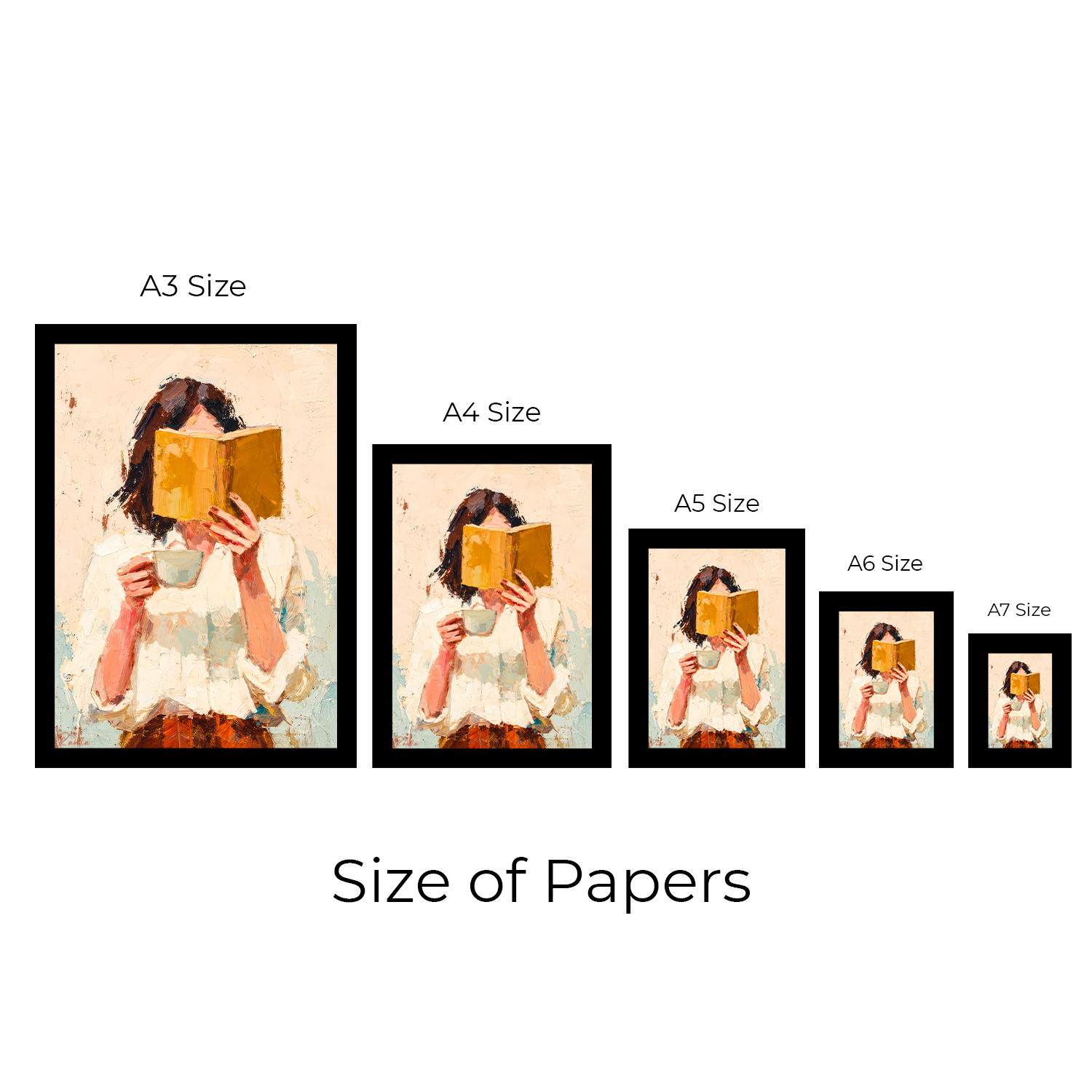 تابلو تکی راویتا طرح دختر کتابخوان و فنجان قهوه - Reading Girl with a Cup of Coffee کد 3944 تابلو تکی راویتا طرح دختر کتابخوان و فنجان قهوه - Reading Girl with a Cup of Coffee کد 3944