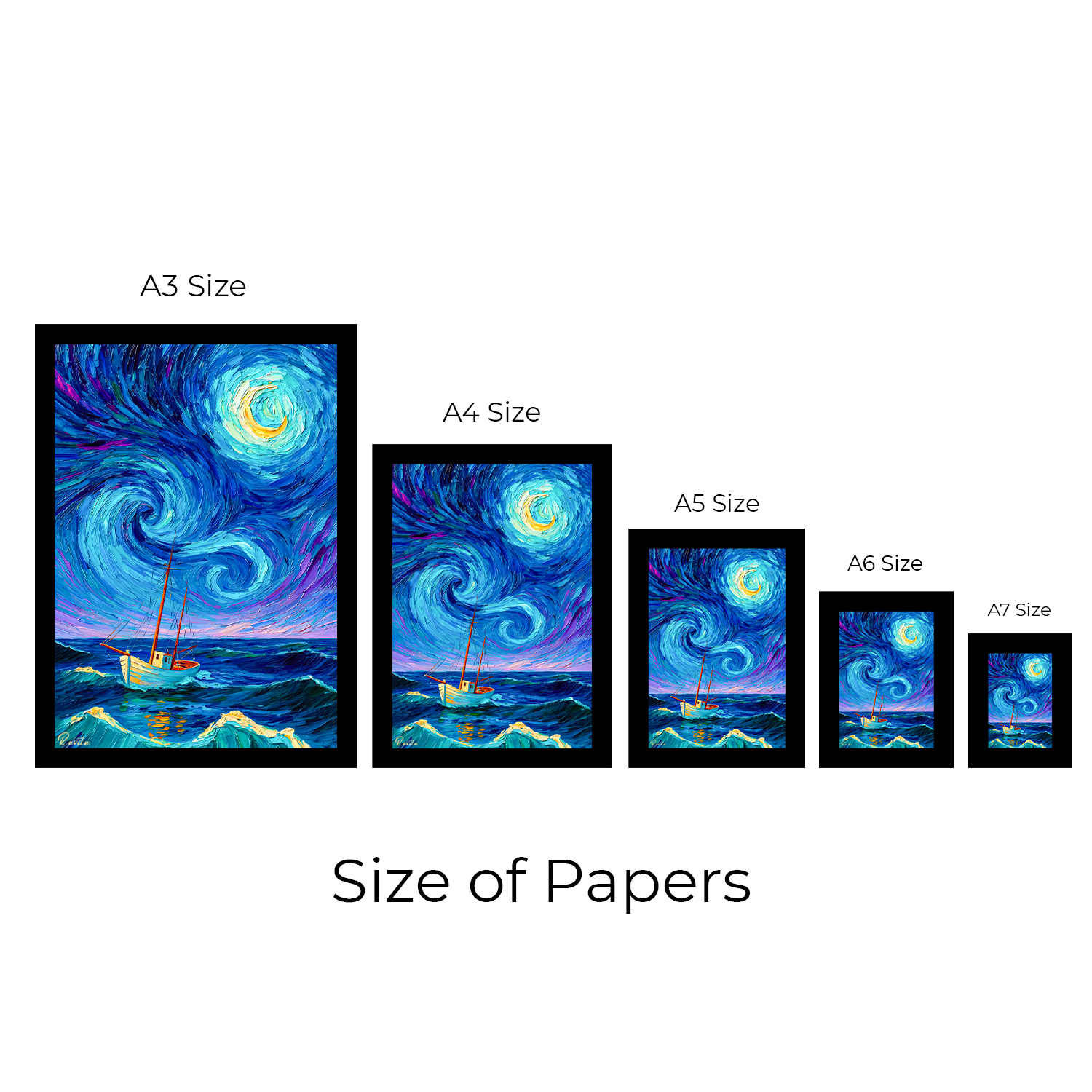 تابلو تکی راویتا طرح قایق زیر آسمان شب پرستاره - Boat Under the Starry Night کد 3958 تابلو تکی راویتا طرح قایق زیر آسمان شب پرستاره - Boat Under the Starry Night کد 3958