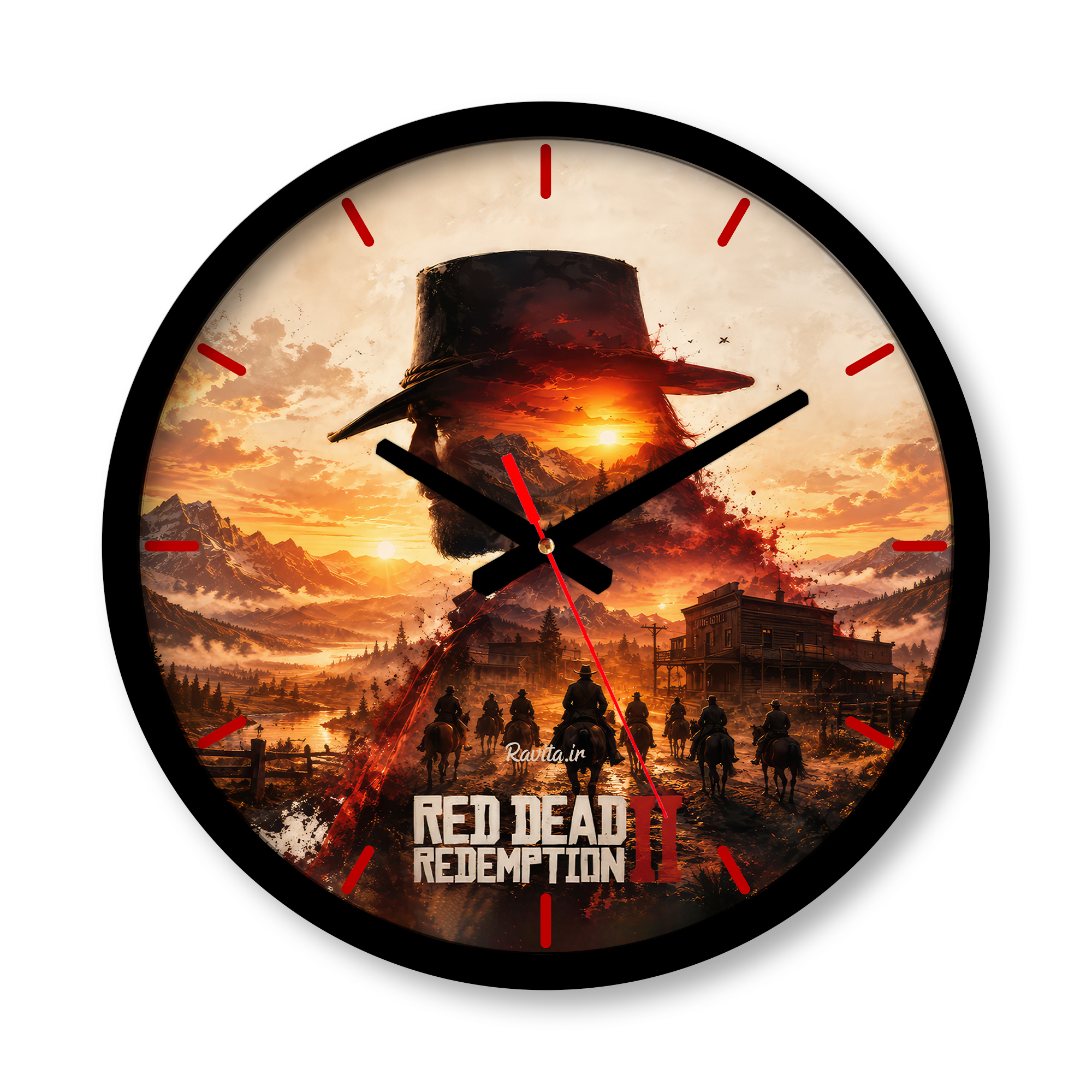 ساعت دیواری بزرگ راویتا طرح آرتور مورگان رد دد ردمپشن۲ - Red Dead Redemption 2 کد 3900 ساعت دیواری بزرگ راویتا طرح آرتور مورگان رد دد ردمپشن۲ - Red Dead Redemption 2 کد 3900