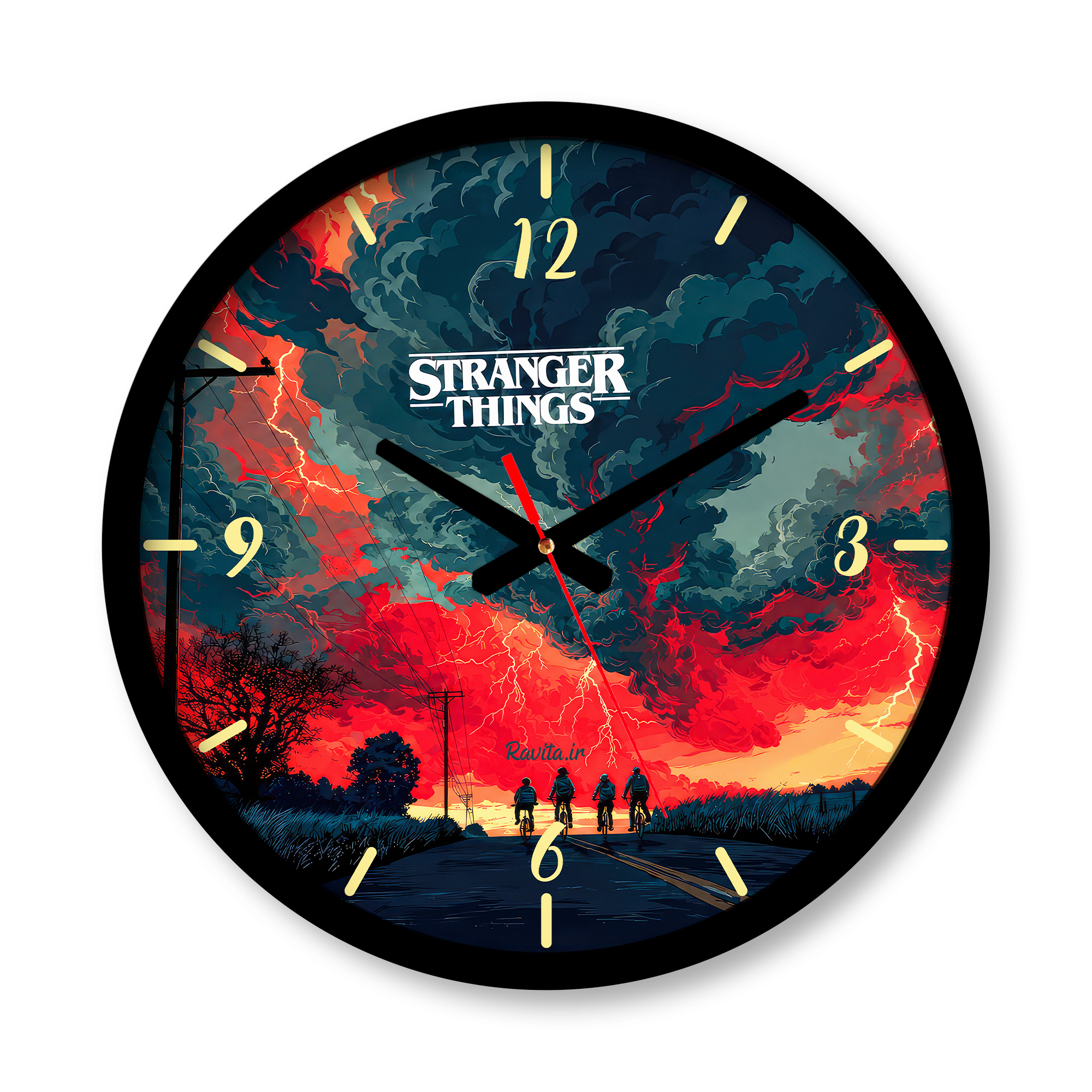 ساعت دیواری بزرگ راویتا طرح استرنجر تینگز- Stranger Things کد 3906 ساعت دیواری بزرگ راویتا طرح استرنجر تینگز- Stranger Things کد 3906