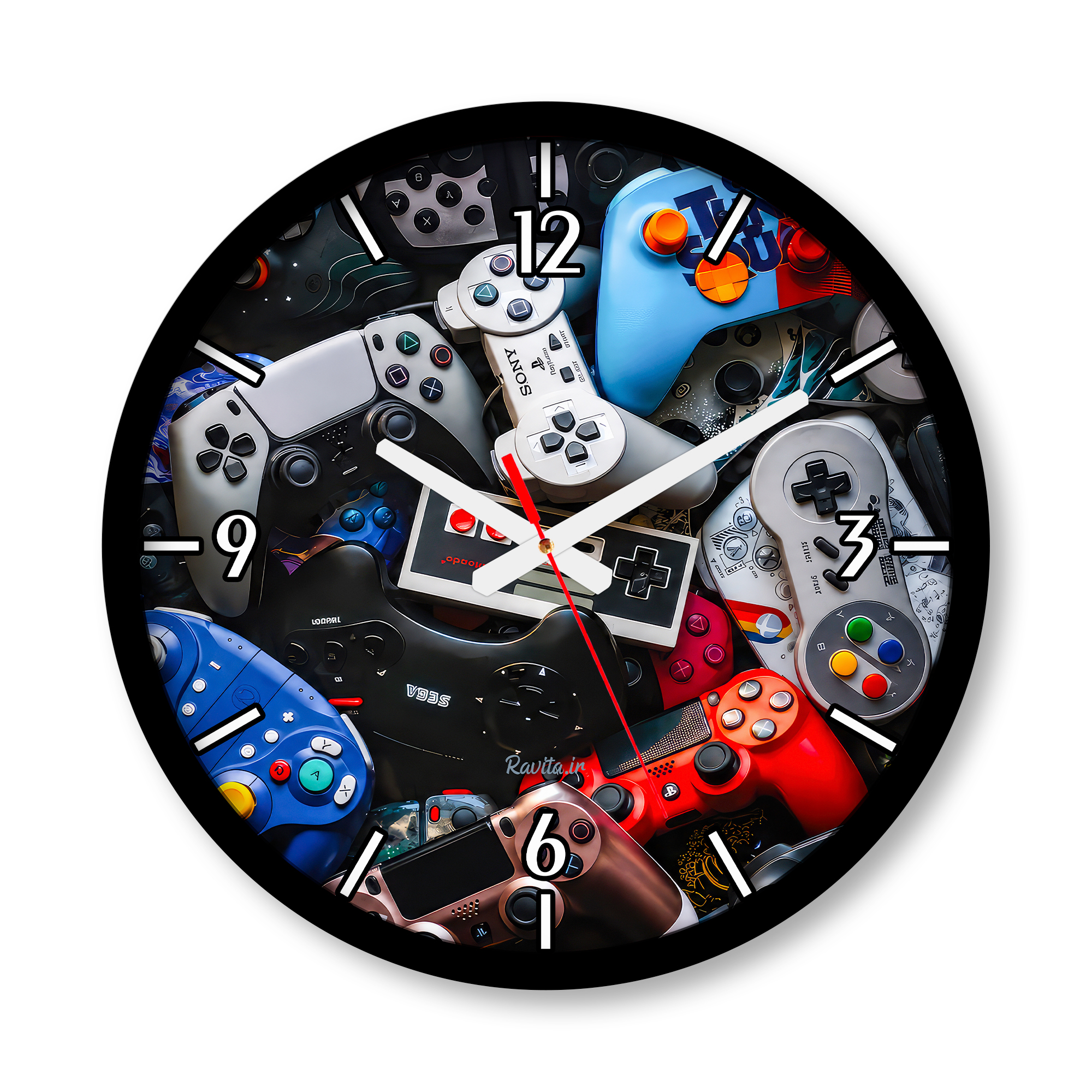 ساعت دیواری بزرگ راویتا طرح دستههای بازی کنسول - Video Game Controllers کد 3908 ساعت دیواری بزرگ راویتا طرح دستههای بازی کنسول - Video Game Controllers کد 3908