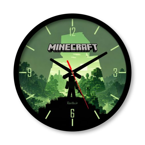 ساعت دیواری بزرگ راویتا طرح ماینکرفت استیو و کریپر- Minecraft Steve & Creeper کد 3916