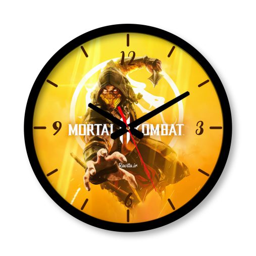 ساعت دیواری بزرگ راویتا طرح اسکورپیون مورتال کامبت - Scorpion Mortal Kombat 11 کد 3921