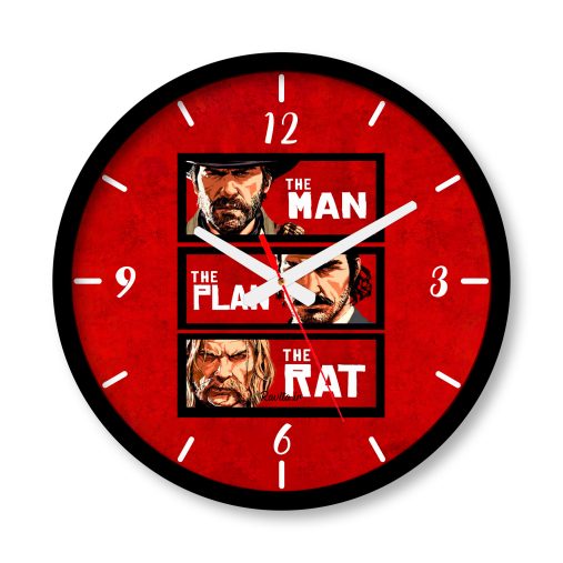 ساعت دیواری بزرگ راویتا طرح آرتورمورگان داچ ون‌درلیند و مایکا بل رد دد ردمپشن ۲ Red Dead Redemption 2 کد 3931