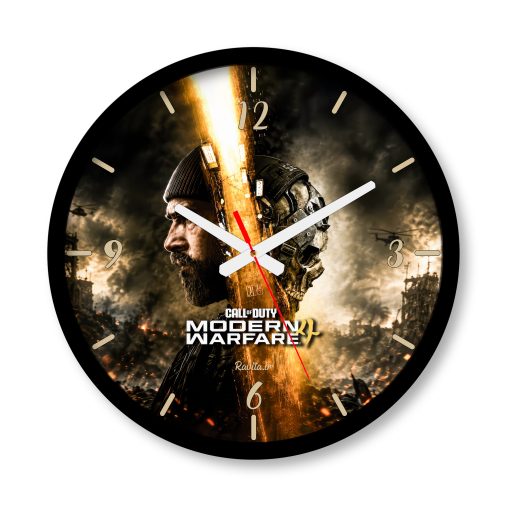 ساعت دیواری بزرگ راویتا طرح کاپیتان پرایس و گوست کال آف دیوتی مدرن وارفر- Captain Price & Ghost Call of Duty Modern Warfare کد 3932
