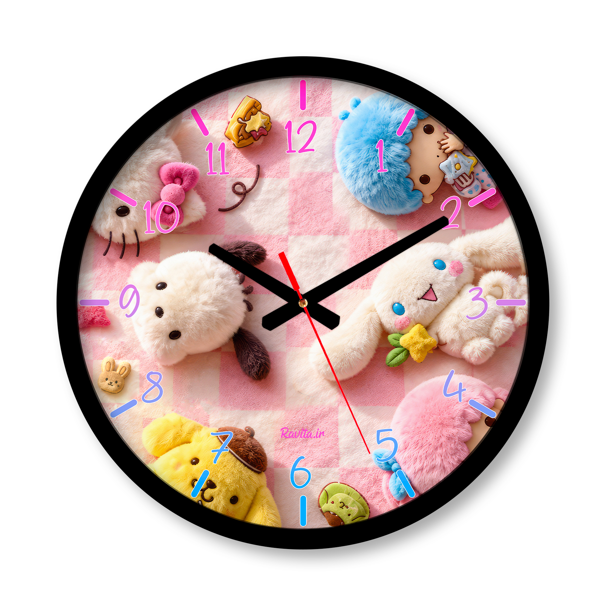 ساعت دیواری بزرگ راویتا طرح هلو کیتی و دوستان - Hello Kitty & Friends کد 3953 ساعت دیواری بزرگ راویتا طرح هلو کیتی و دوستان - Hello Kitty & Friends کد 3953