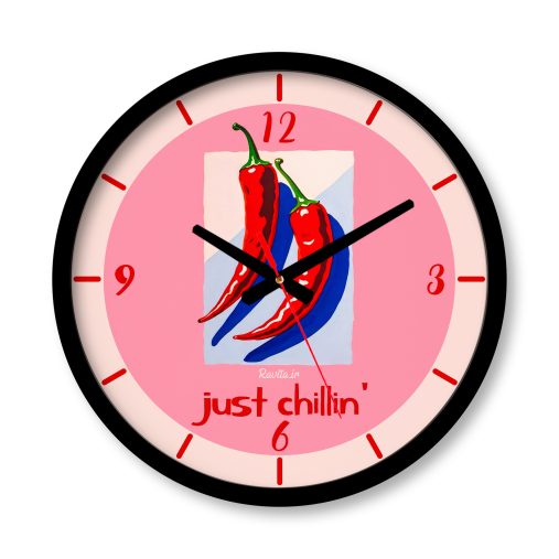 ساعت دیواری بزرگ راویتا طرح فلفل‌های قرمز- Just Chillin کد 3960