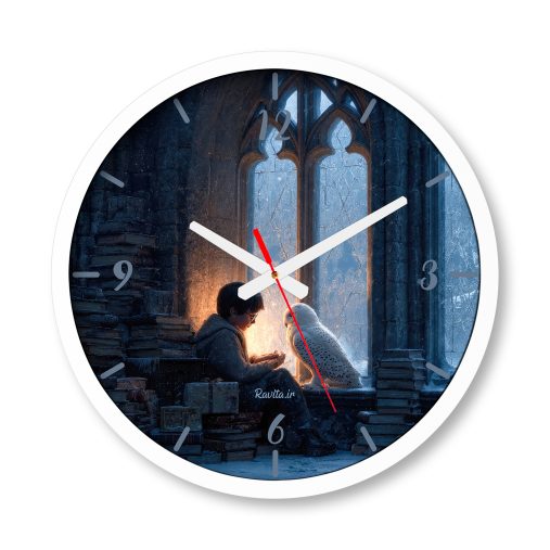 ساعت دیواری بزرگ راویتا طرح زمستان هری پاتر و هدویگ - Harry Potter & Hedwig Winter کد 3862