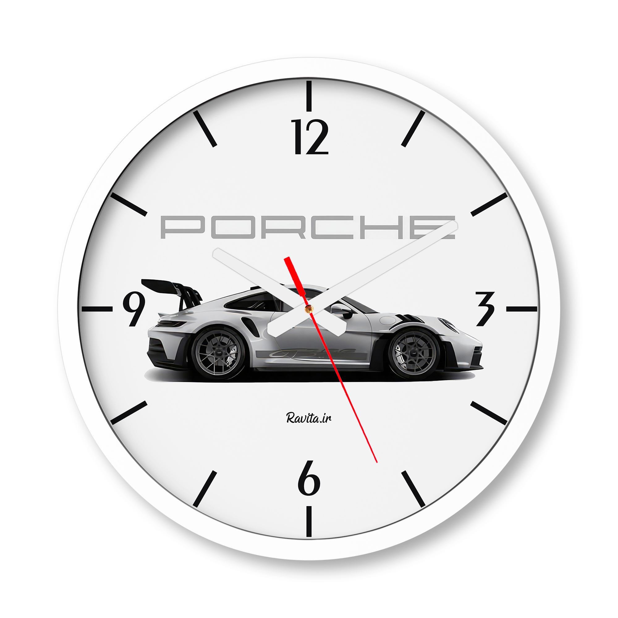 ساعت دیواری بزرگ راویتا طرح پورشه - Porsche 911 GT3 RS کد 3877 ساعت دیواری بزرگ راویتا طرح پورشه - Porsche 911 GT3 RS کد 3877