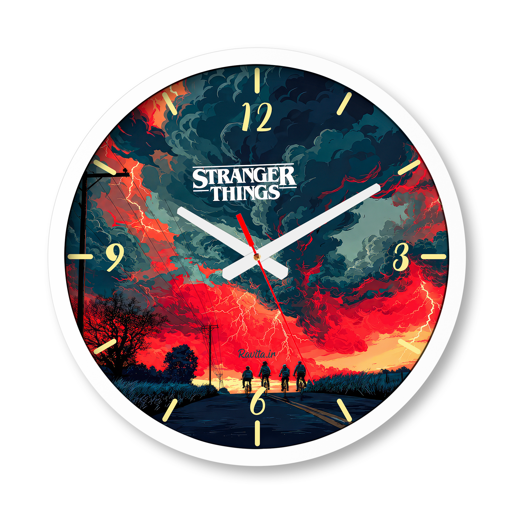 ساعت دیواری بزرگ راویتا طرح استرنجر تینگز- Stranger Things کد 3906 ساعت دیواری بزرگ راویتا طرح استرنجر تینگز- Stranger Things کد 3906