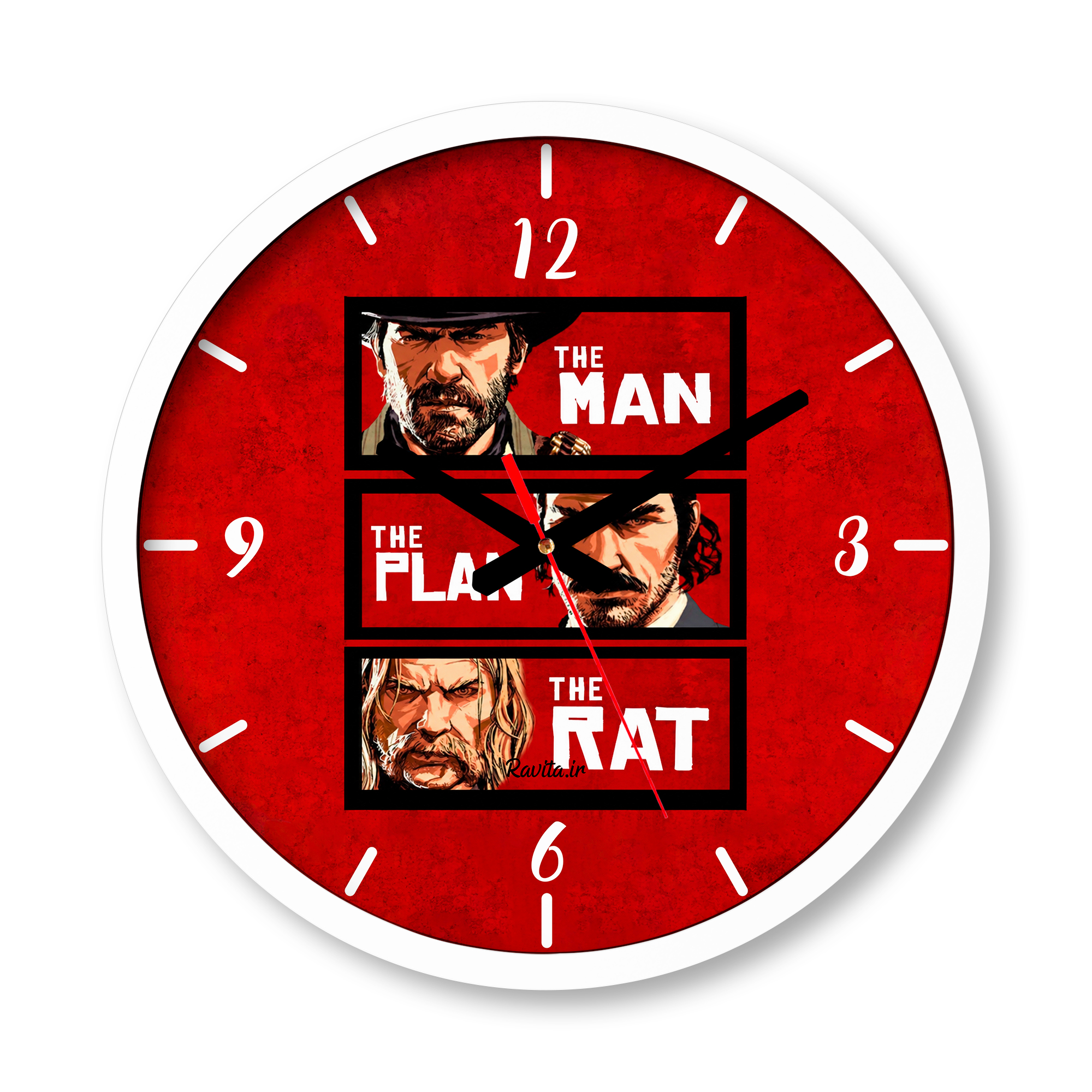 ساعت دیواری بزرگ راویتا طرح آرتورمورگان داچ وندرلیند و مایکا بل رد دد ردمپشن ۲ Red Dead Redemption 2 کد 3931 ساعت دیواری بزرگ راویتا طرح آرتورمورگان داچ وندرلیند و مایکا بل رد دد ردمپشن ۲ Red Dead Redemption 2 کد 3931