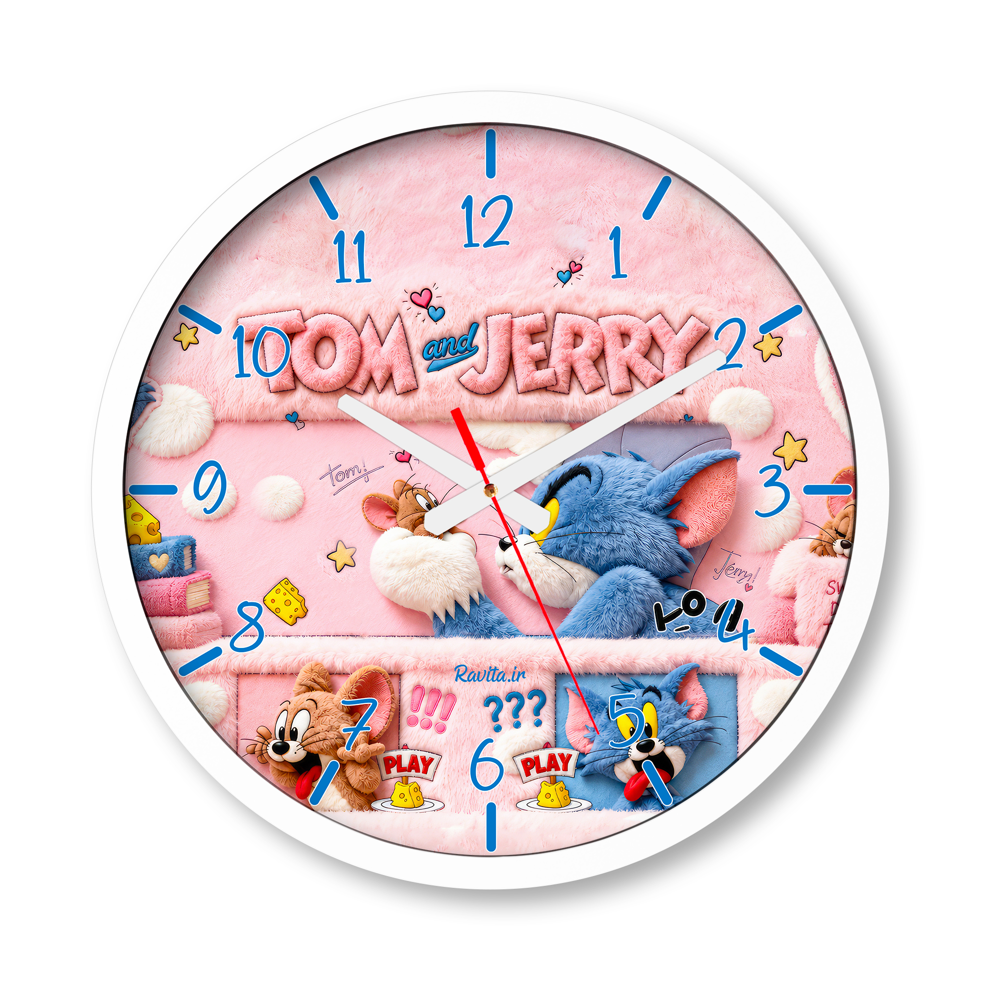 ساعت دیواری بزرگ راویتا طرح تام و جری - Tom & Jerry کد 3941 ساعت دیواری بزرگ راویتا طرح تام و جری - Tom & Jerry کد 3941