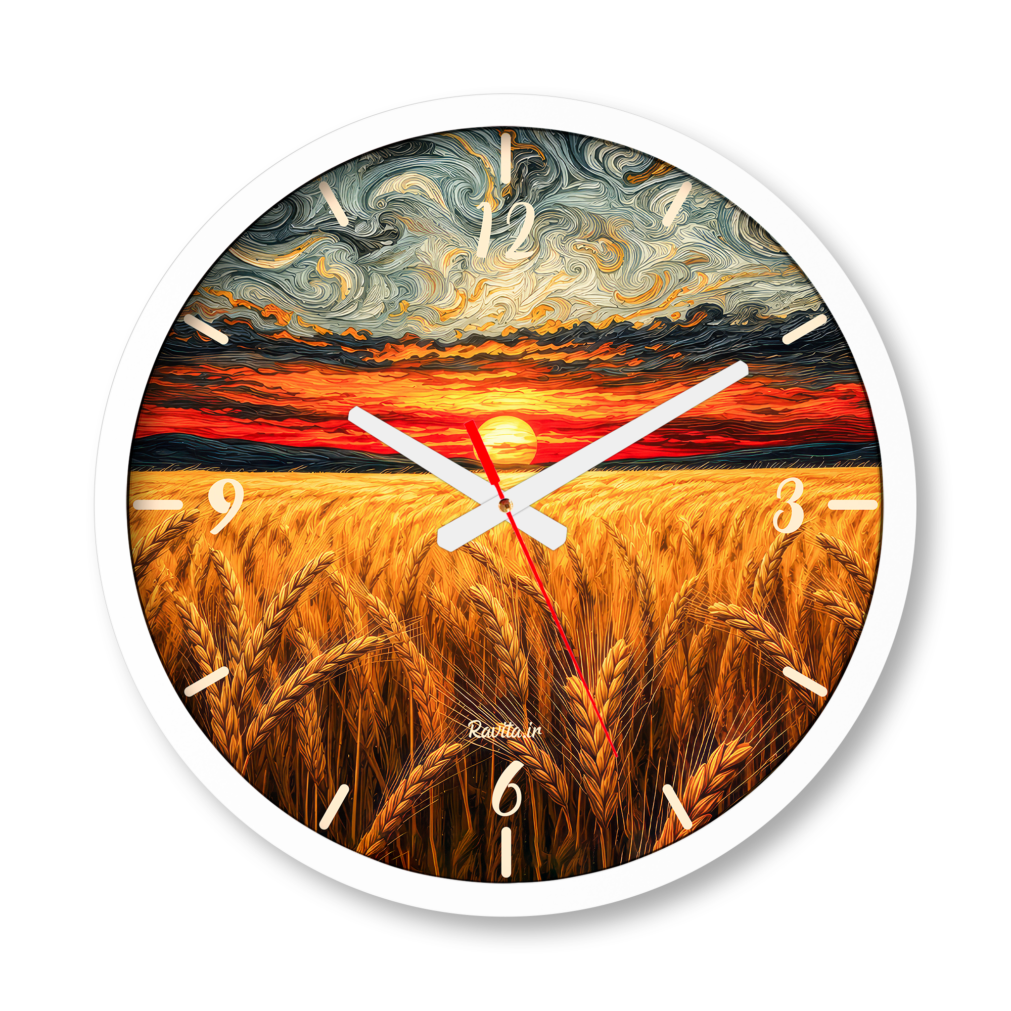 ساعت دیواری بزرگ راویتا طرح غروب طلایی در گندمزار- Golden Sunset Over the Wheat Field کد 3949 ساعت دیواری بزرگ راویتا طرح غروب طلایی در گندمزار- Golden Sunset Over the Wheat Field کد 3949