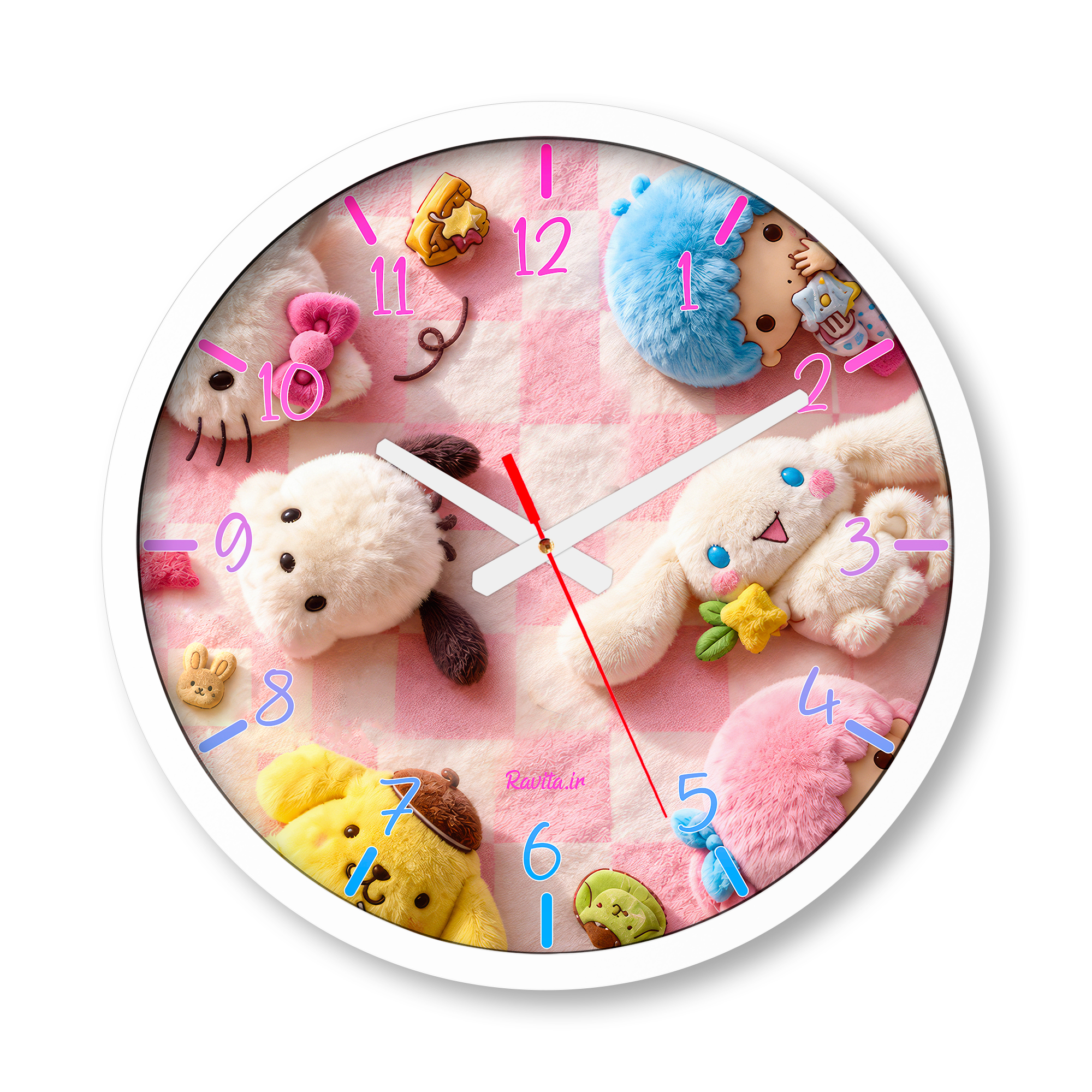 ساعت دیواری بزرگ راویتا طرح هلو کیتی و دوستان - Hello Kitty & Friends کد 3953 ساعت دیواری بزرگ راویتا طرح هلو کیتی و دوستان - Hello Kitty & Friends کد 3953