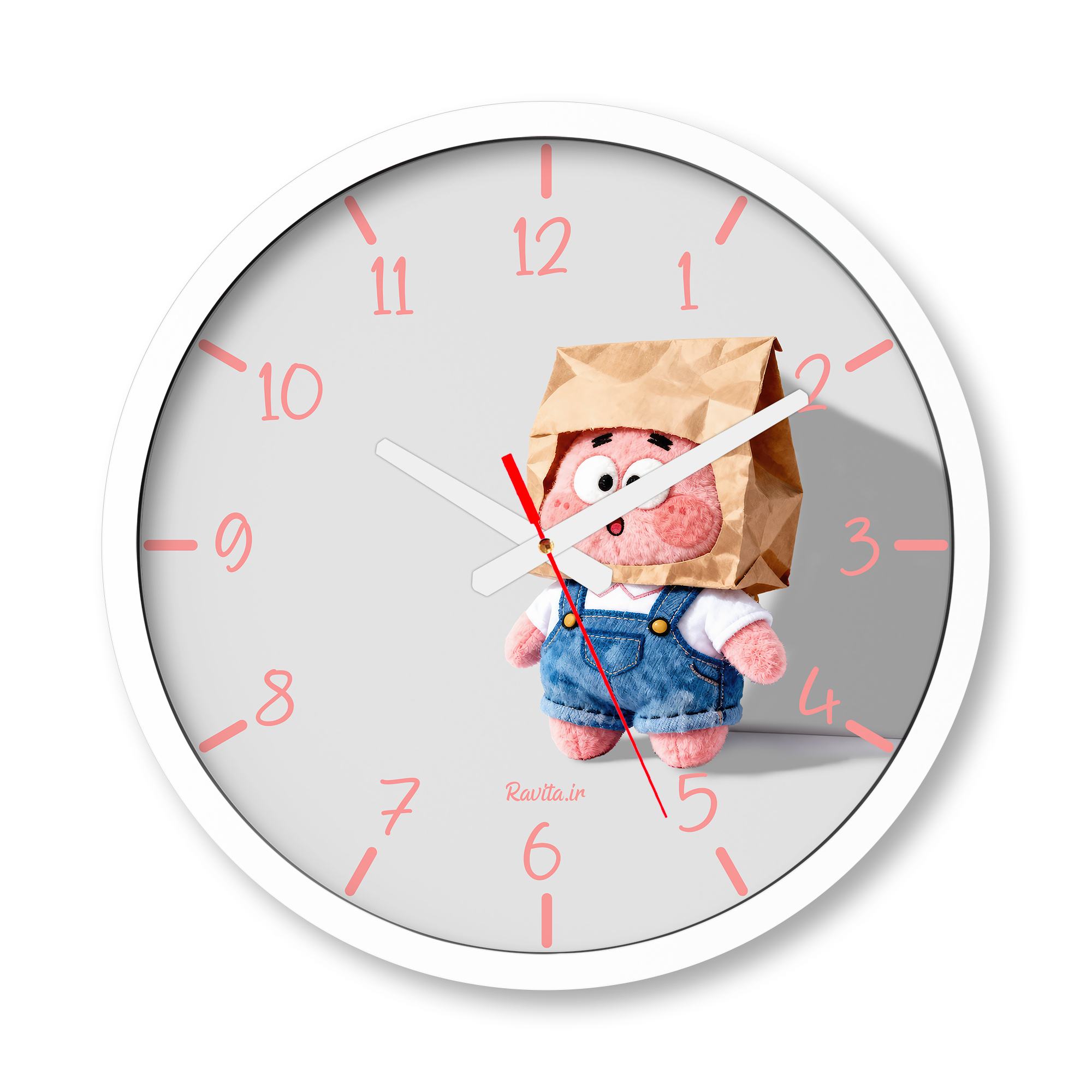 ساعت دیواری بزرگ راویتا طرح پاتریک با پاکت کاغذی - Patrick with a Paper Bag کد 3957 ساعت دیواری بزرگ راویتا طرح پاتریک با پاکت کاغذی - Patrick with a Paper Bag کد 3957