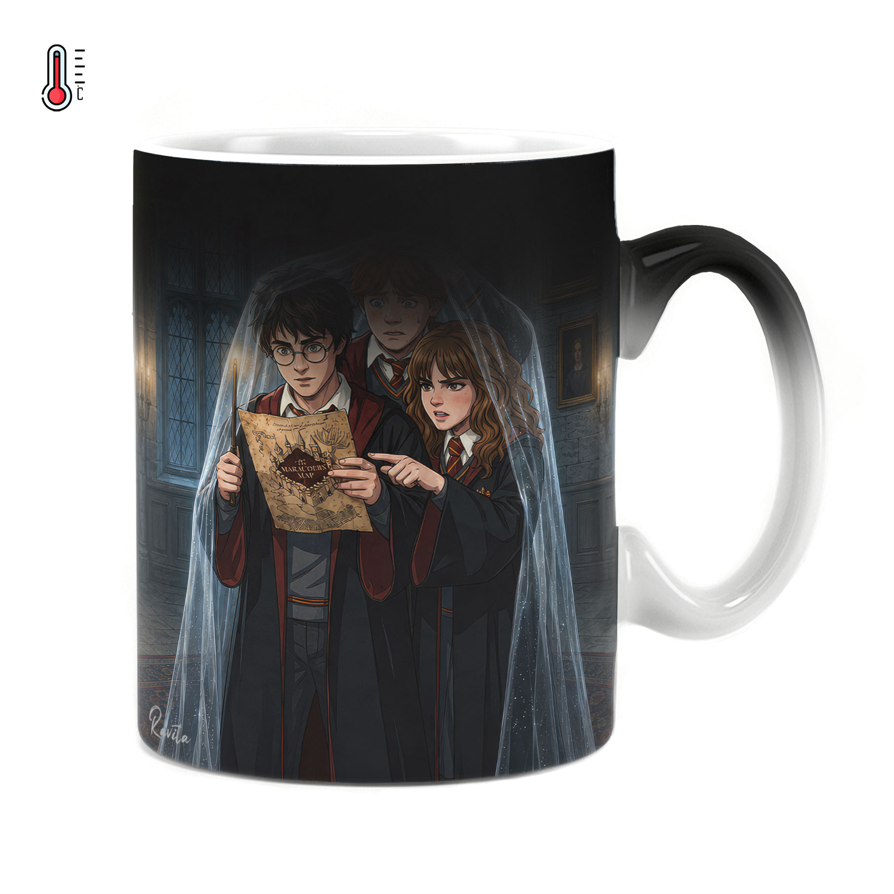 ماگ حرارتی راویتا طرح هری پاتر، رون و هرماینی زیر شنل نامرئی - Harry Potter, Ron & Hermione Beneath the Invisibility Cloak کد 3848 ماگ حرارتی راویتا طرح هری پاتر، رون و هرماینی زیر شنل نامرئی - Harry Potter, Ron & Hermione Beneath the Invisibility Cloak کد 3848