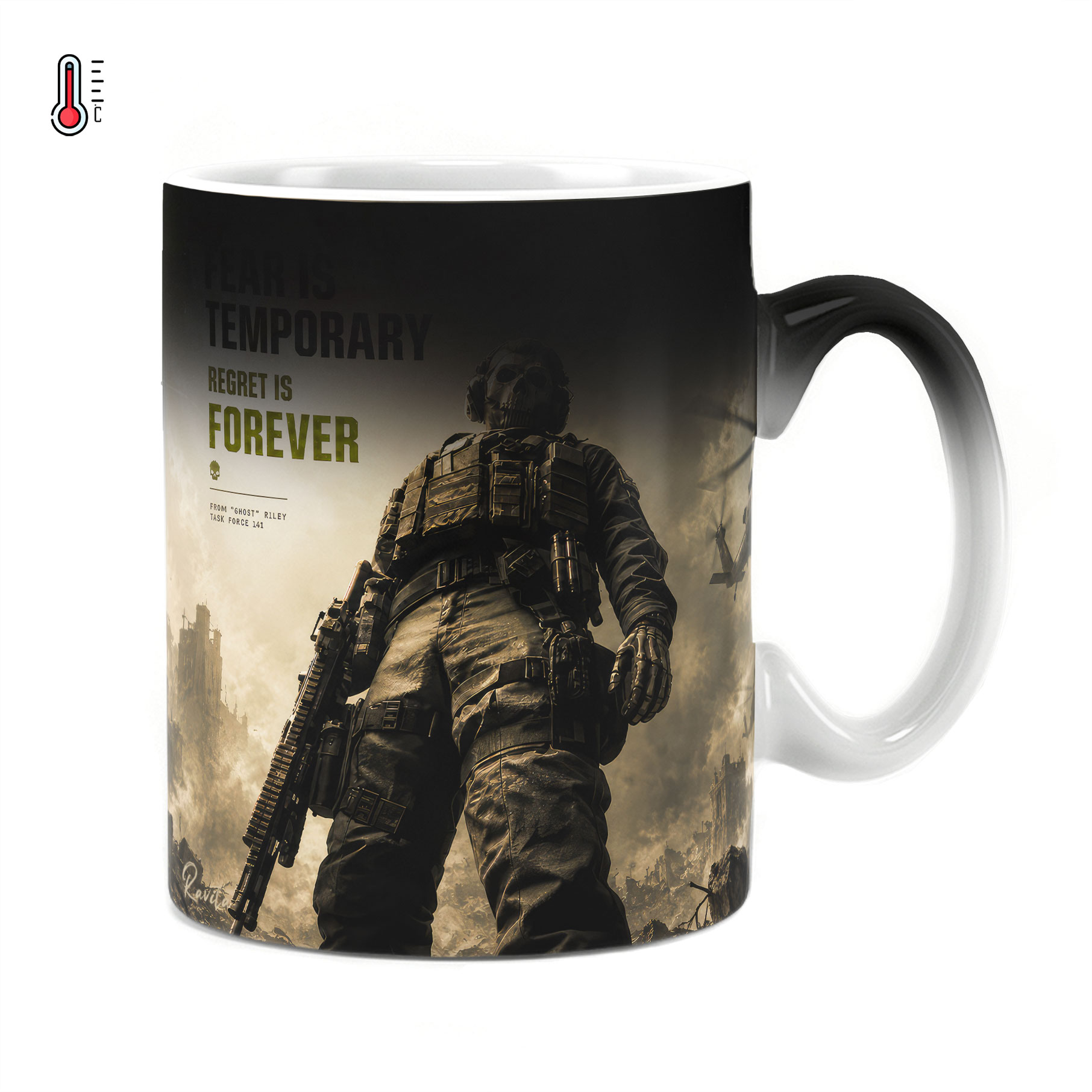 ماگ حرارتی راویتا طرح گوست کال اف دیوتی مدرن وارفر - Ghost Call of Dut Modern Warfare کد 3923 ماگ حرارتی راویتا طرح گوست کال اف دیوتی مدرن وارفر - Ghost Call of Dut Modern Warfare کد 3923