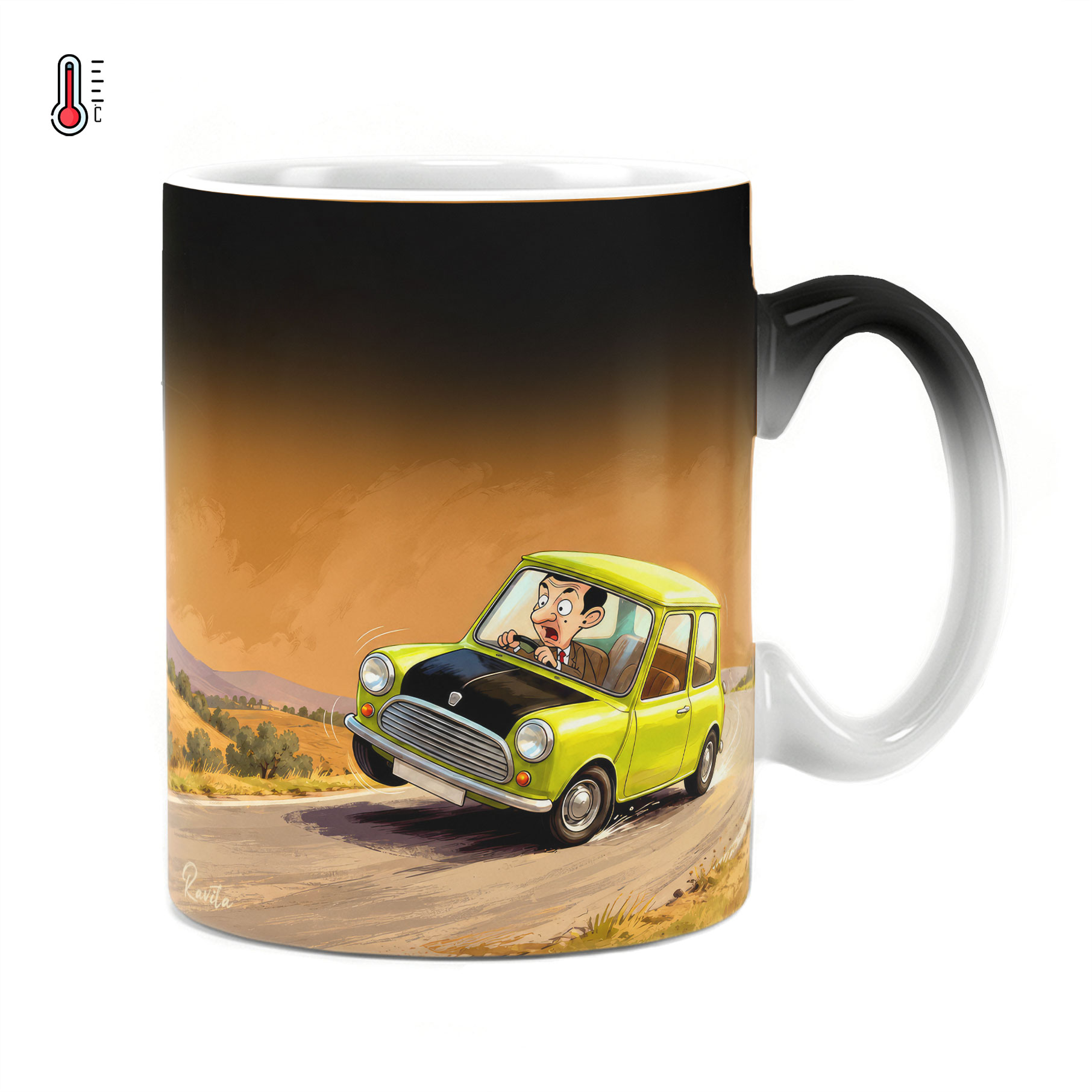 ماگ حرارتی راویتا طرح مستر بین و مینی کوپر- Mr Bean & Mini Cooper کد 3943 ماگ حرارتی راویتا طرح مستر بین و مینی کوپر- Mr Bean & Mini Cooper کد 3943